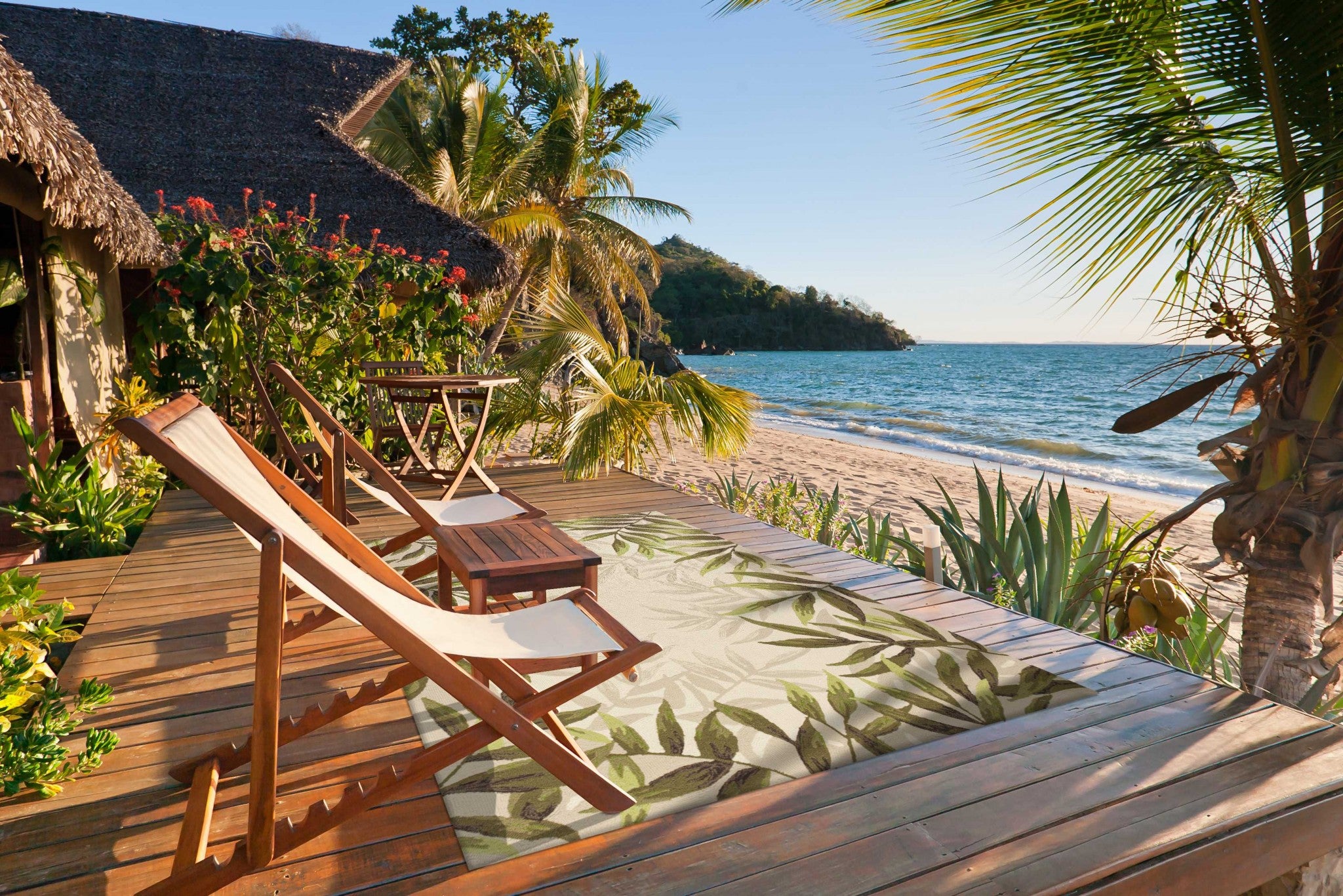 5' x 7' 6" UV treated Polypropylene Sand Area Rug