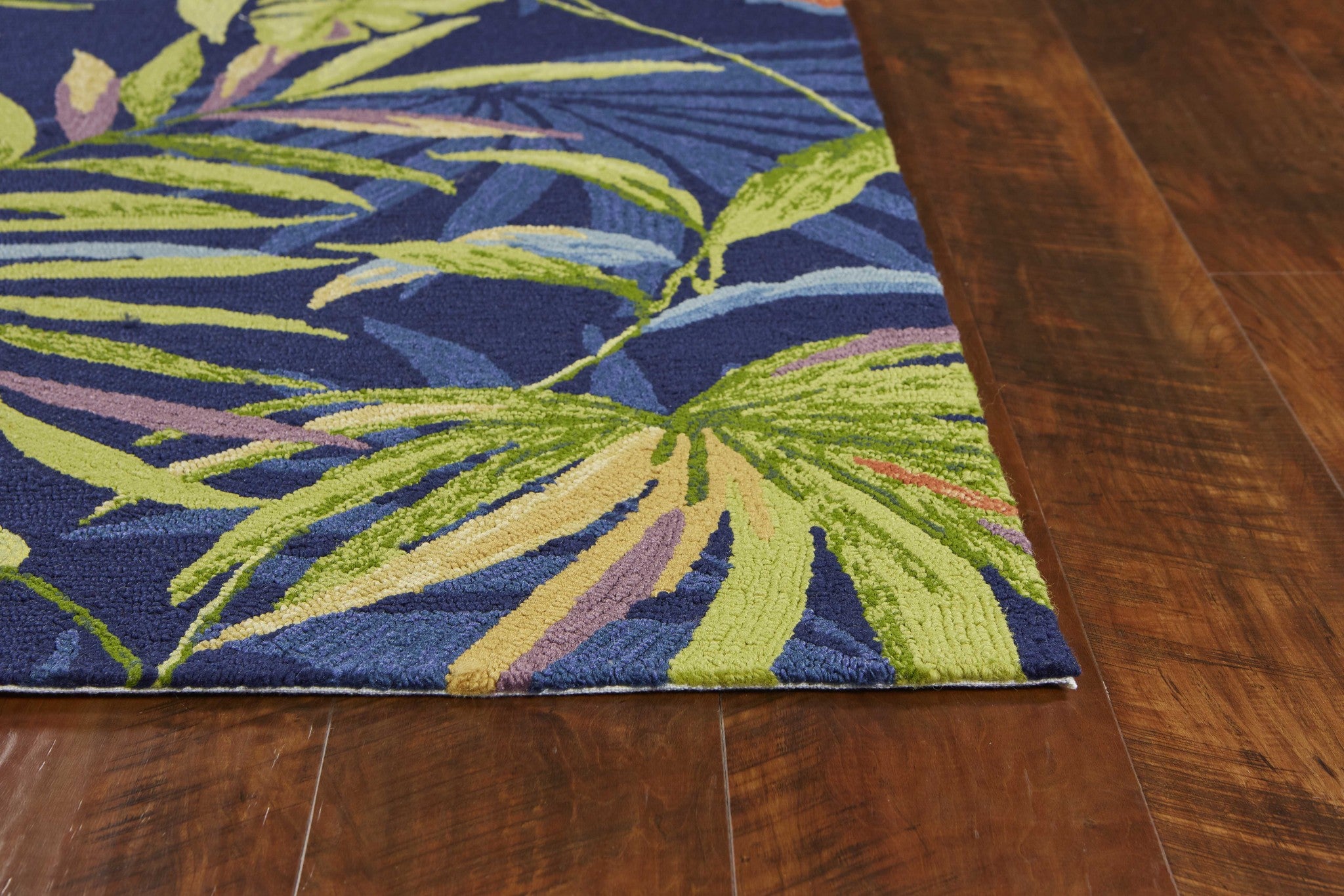 5' x 7' 6" UV treated Polypropylene Ink Blue Area Rug