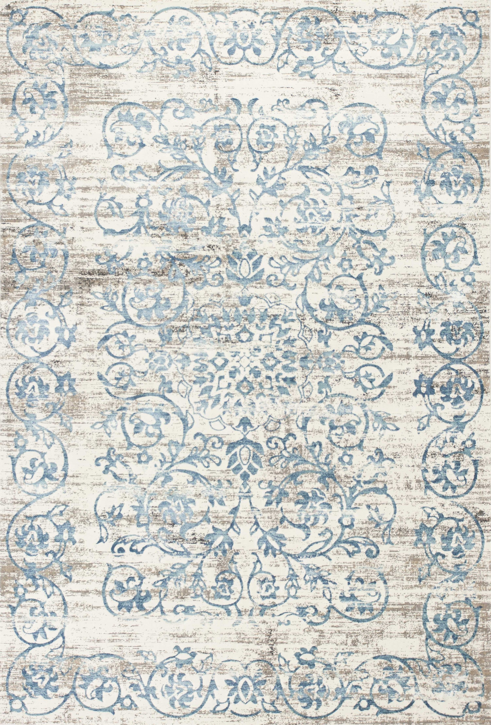 5' x 7'  Polypropylene Ivory or Blue Area Rug