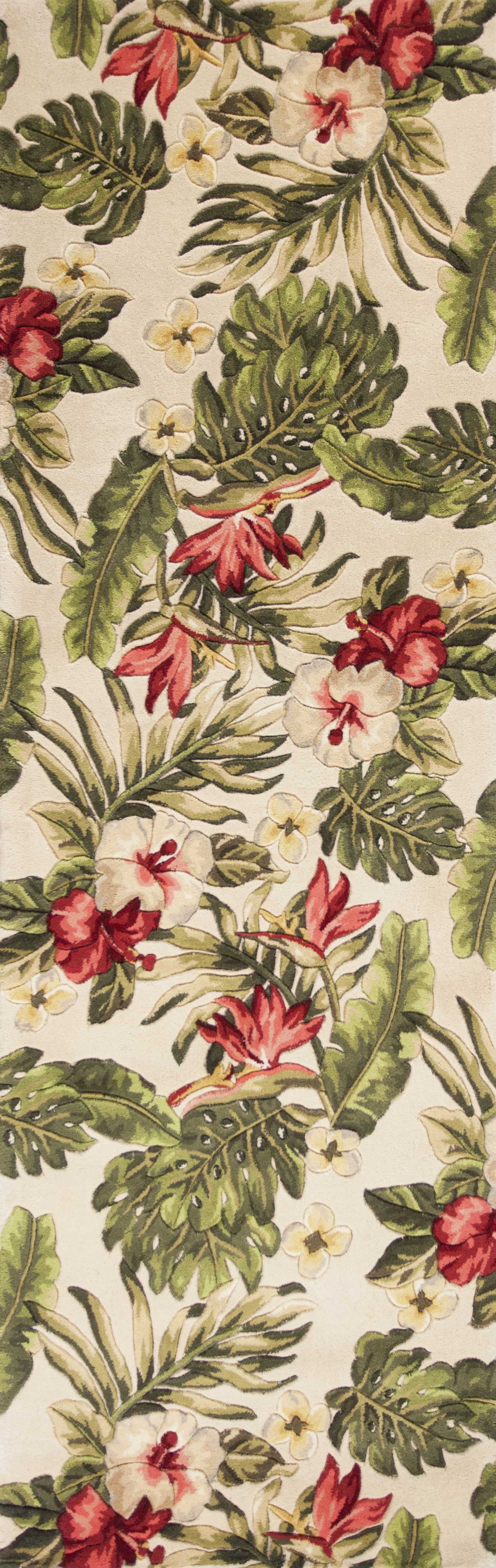 2' x 8'  Runner Wool Ivory  Area Rug