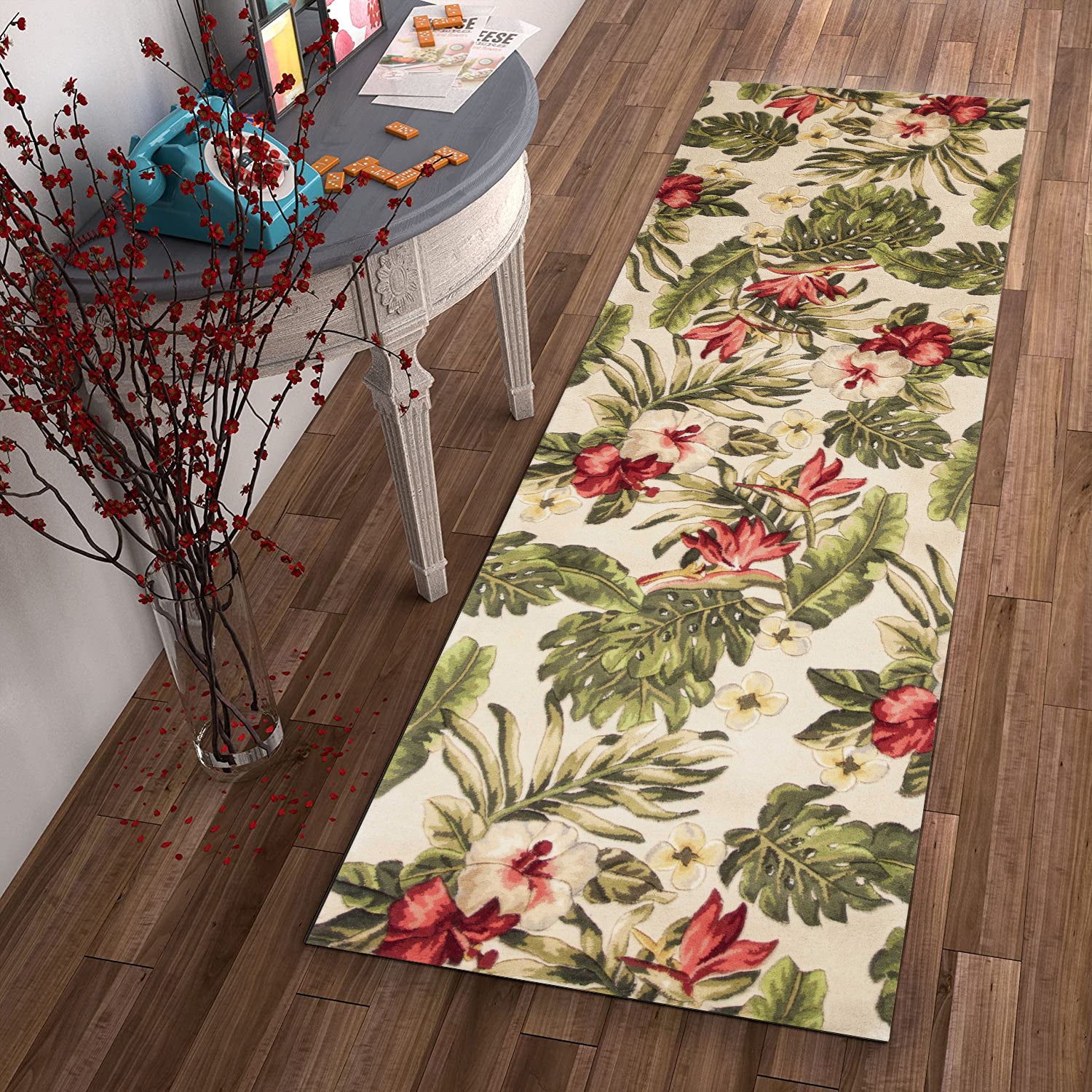 2' x 8'  Runner Wool Ivory  Area Rug