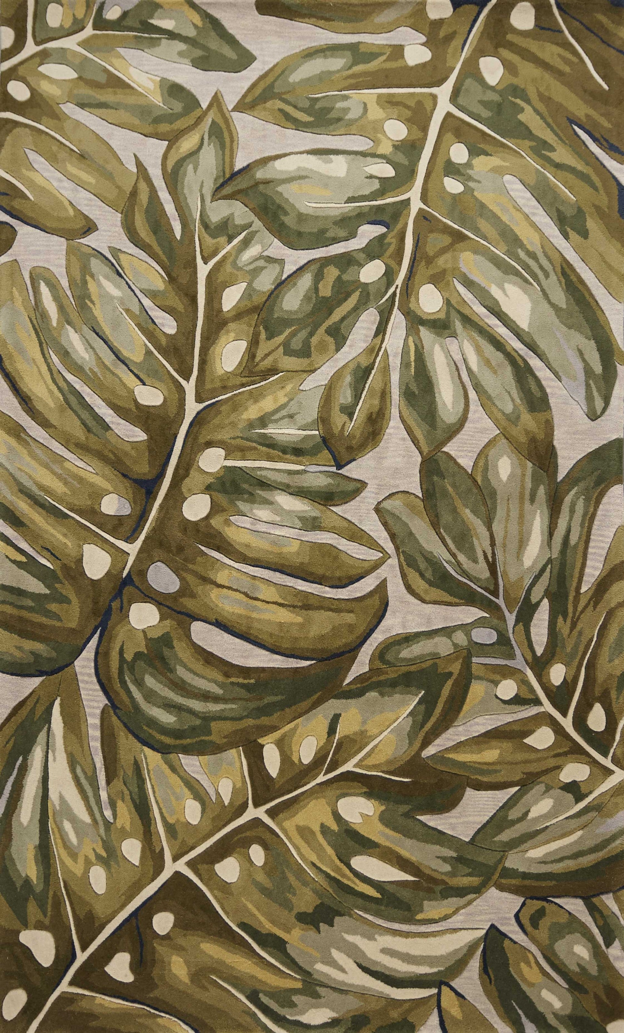 2' x 8'  Runner Wool Green Area Rug