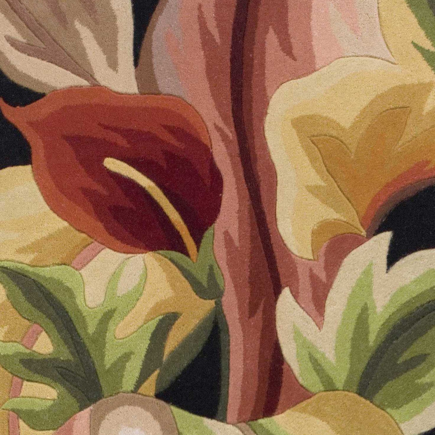 2' x 8'  Runner Wool Black Area Rug