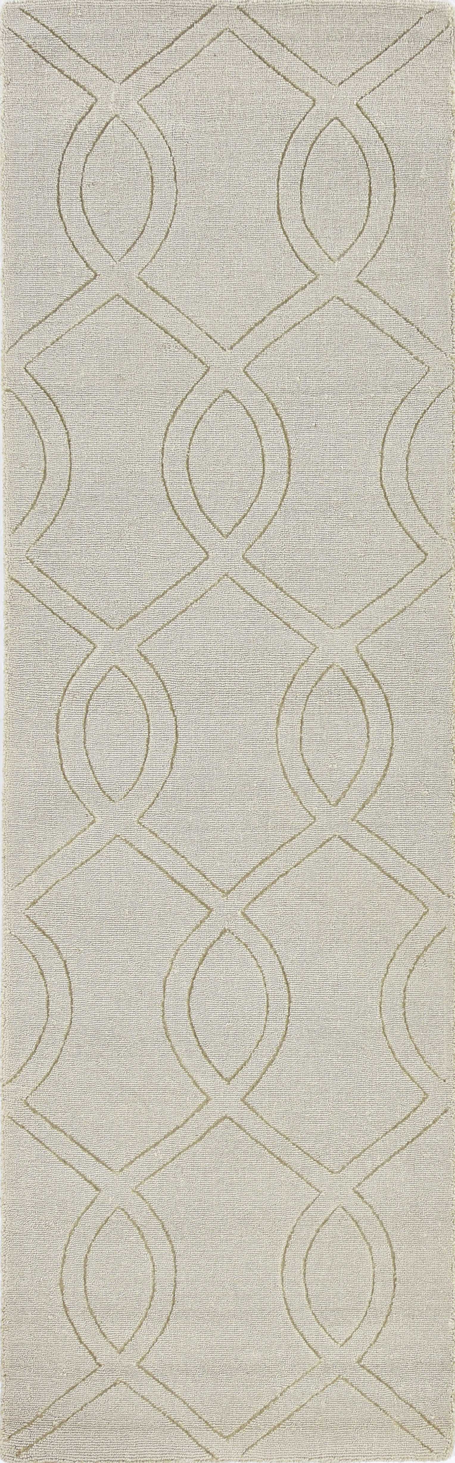 2' x 8'  Runner Wool Ivory  Area Rug