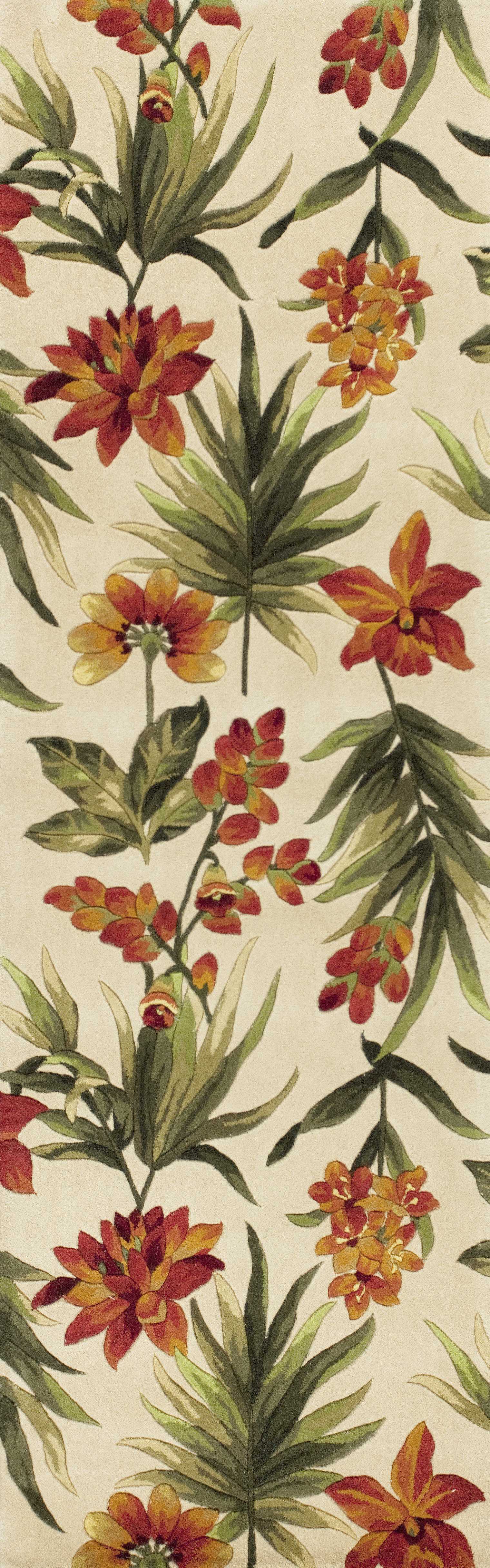 2' x 8'  Runner Wool Ivory  Area Rug