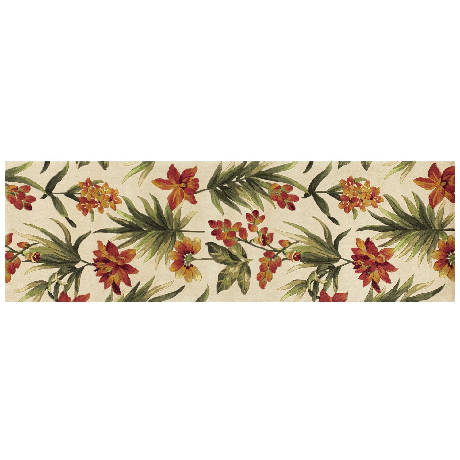 2' x 8'  Runner Wool Ivory  Area Rug