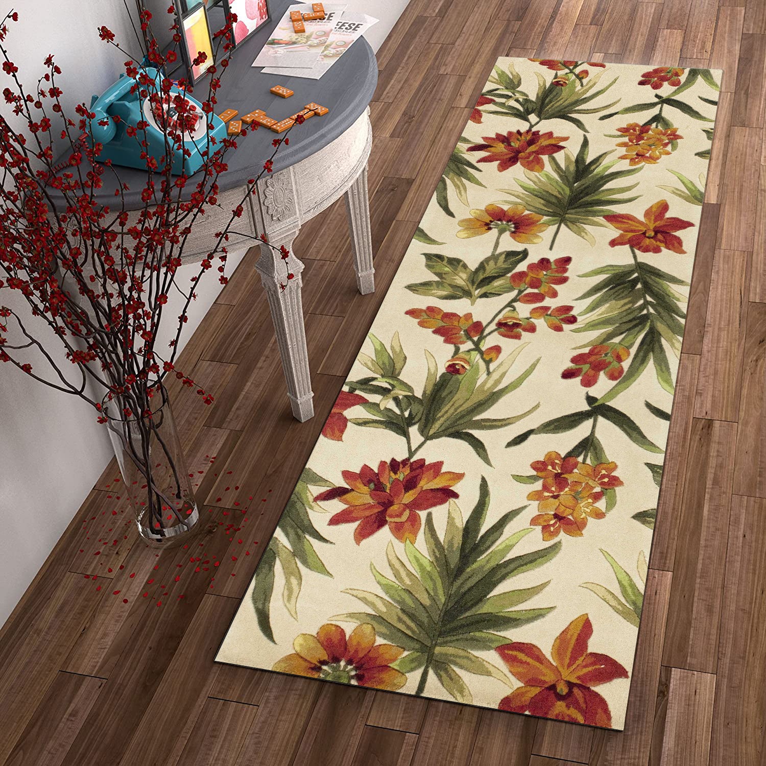 2' x 8'  Runner Wool Ivory  Area Rug