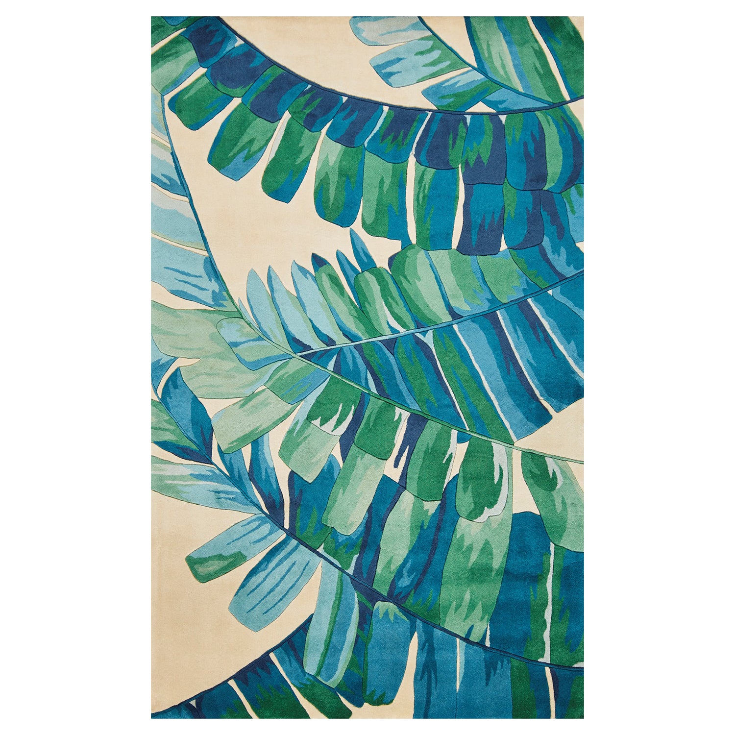 2' x 8'  Runner Wool Ivory or Blue Area Rug