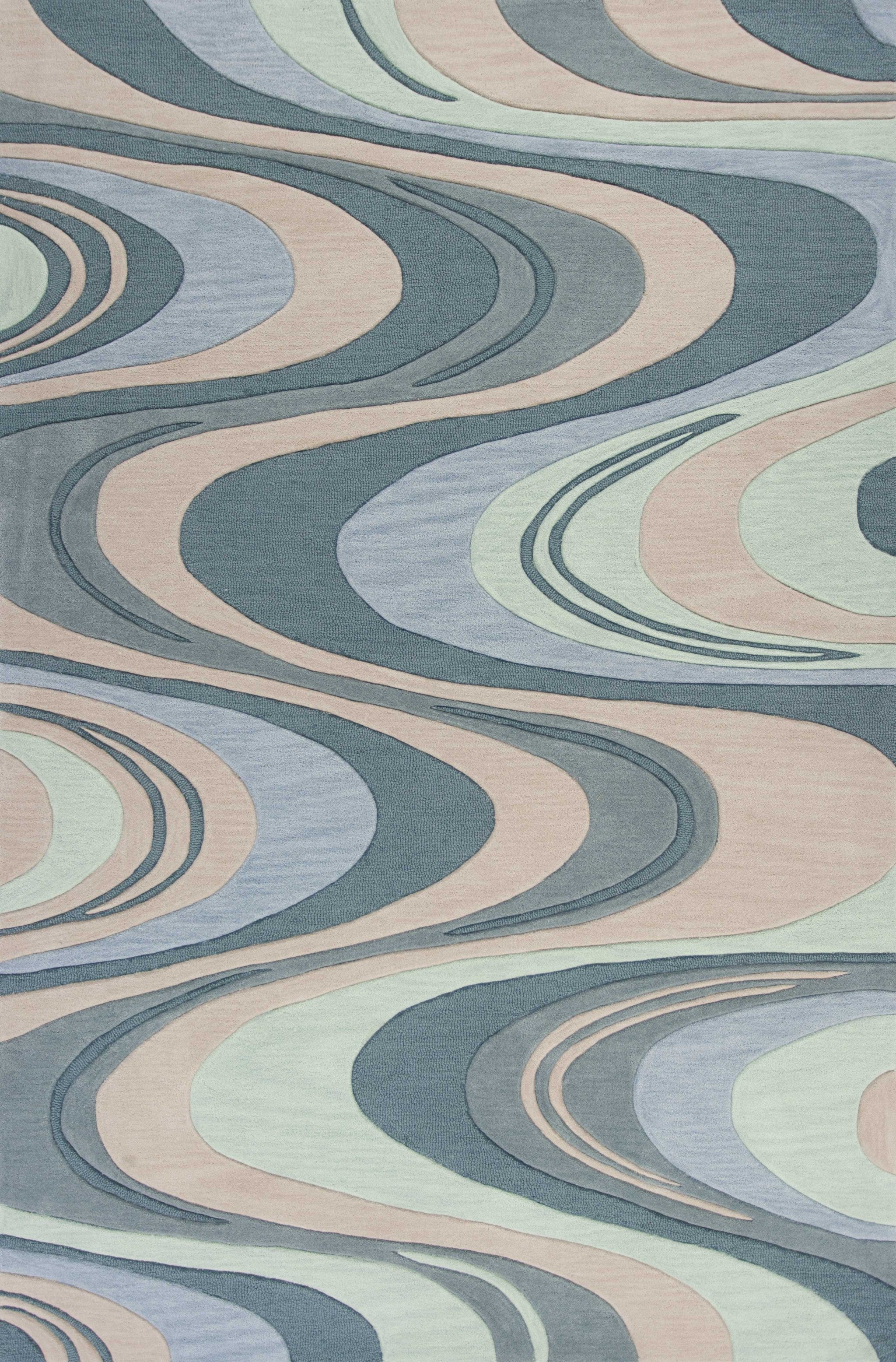 5' x 7' 6" Polyacrylic Beige or  Seafoam Area Rug