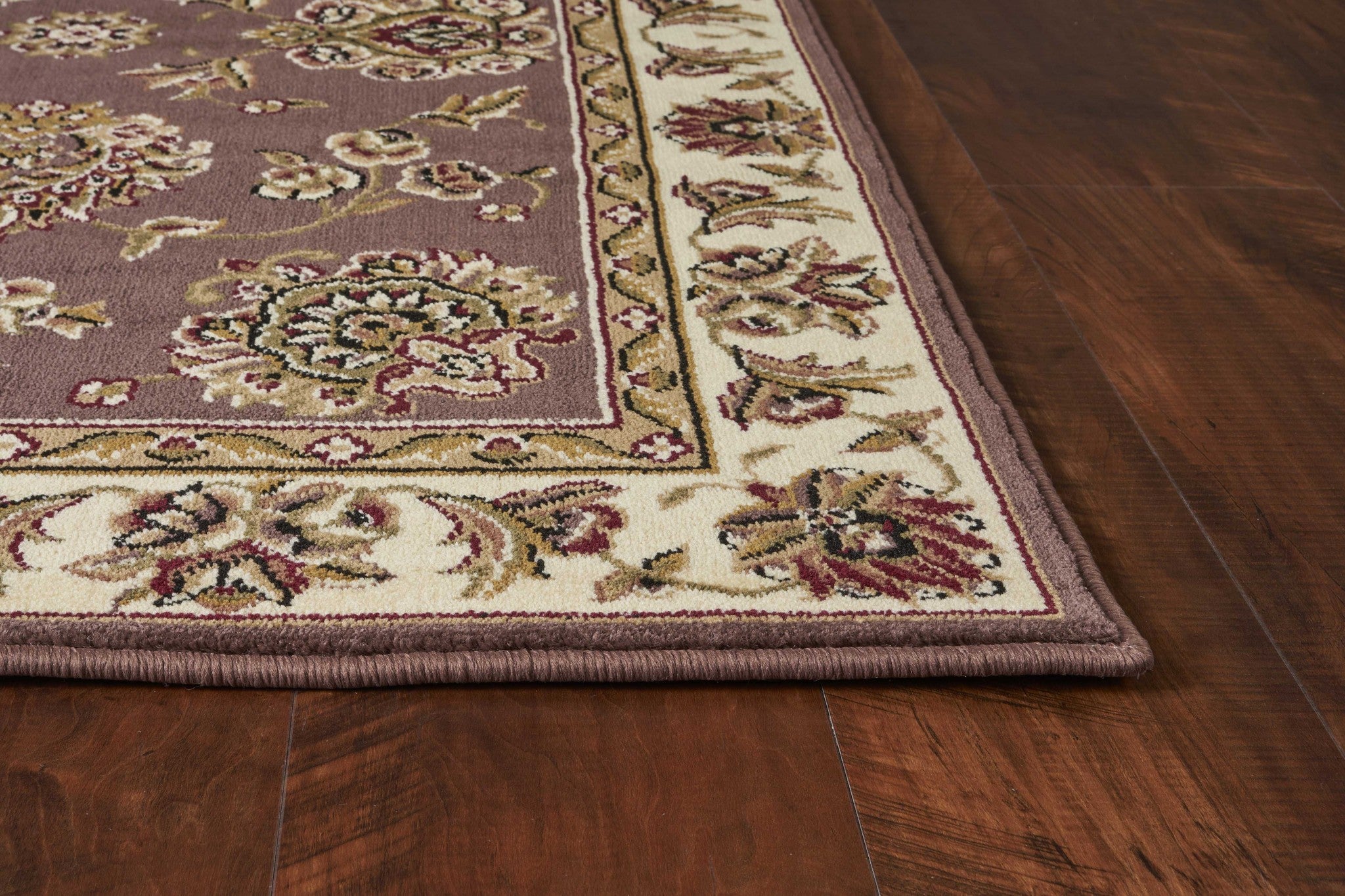 7' Round Polypropylene Plum or  Ivory  Area Rug