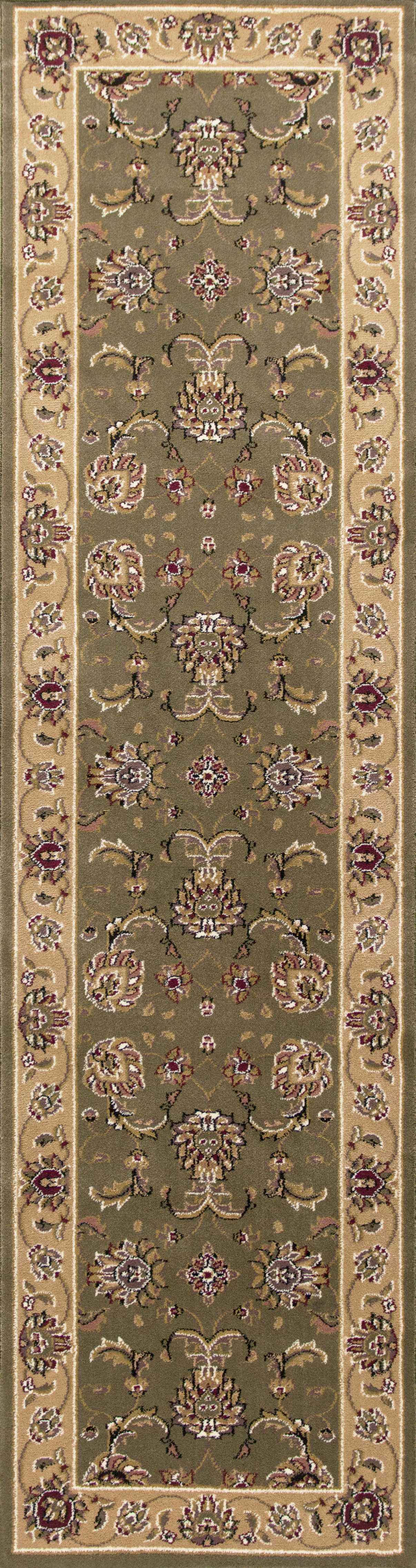 7' Round Polypropylene Sage or  Beige Area Rug