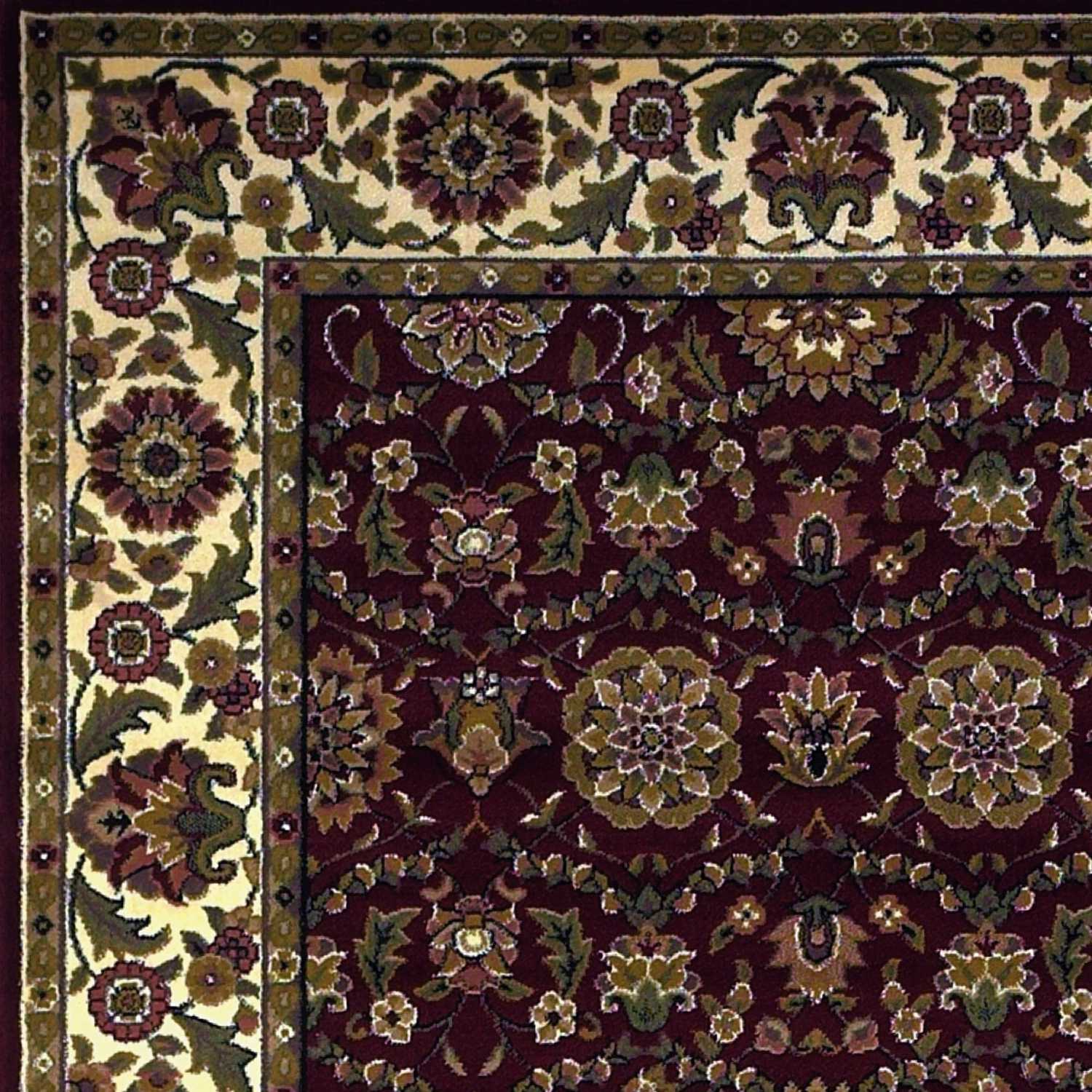 7' Round Polypropylene Red or  Ivory  Area Rug