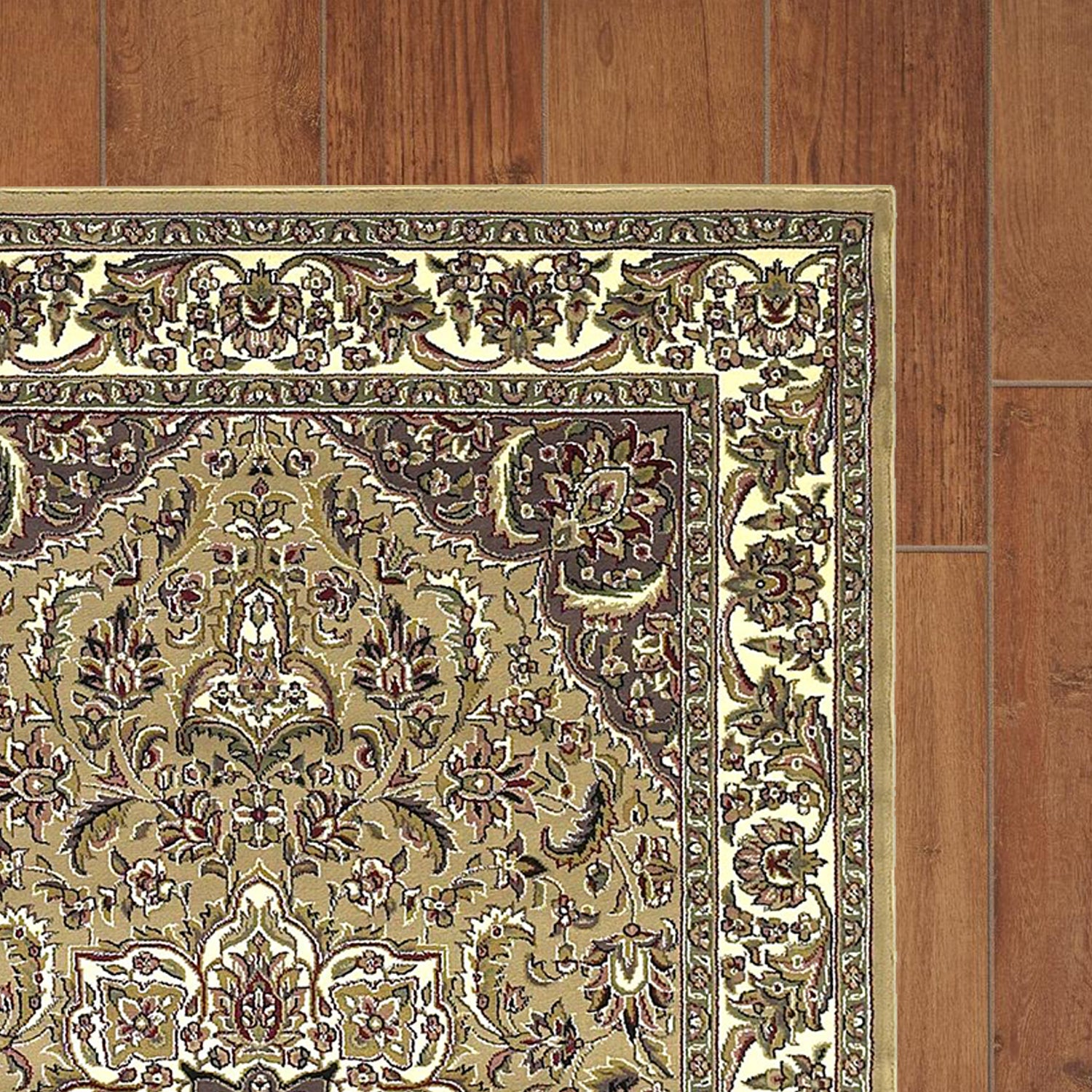 7' Octagon Polypropylene Beige or  Ivory  Area Rug