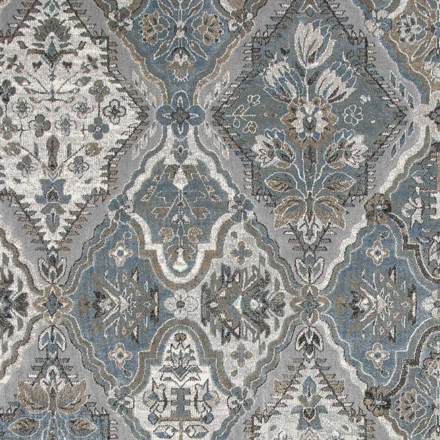 5' x 7'  Viscose Silver Area Rug