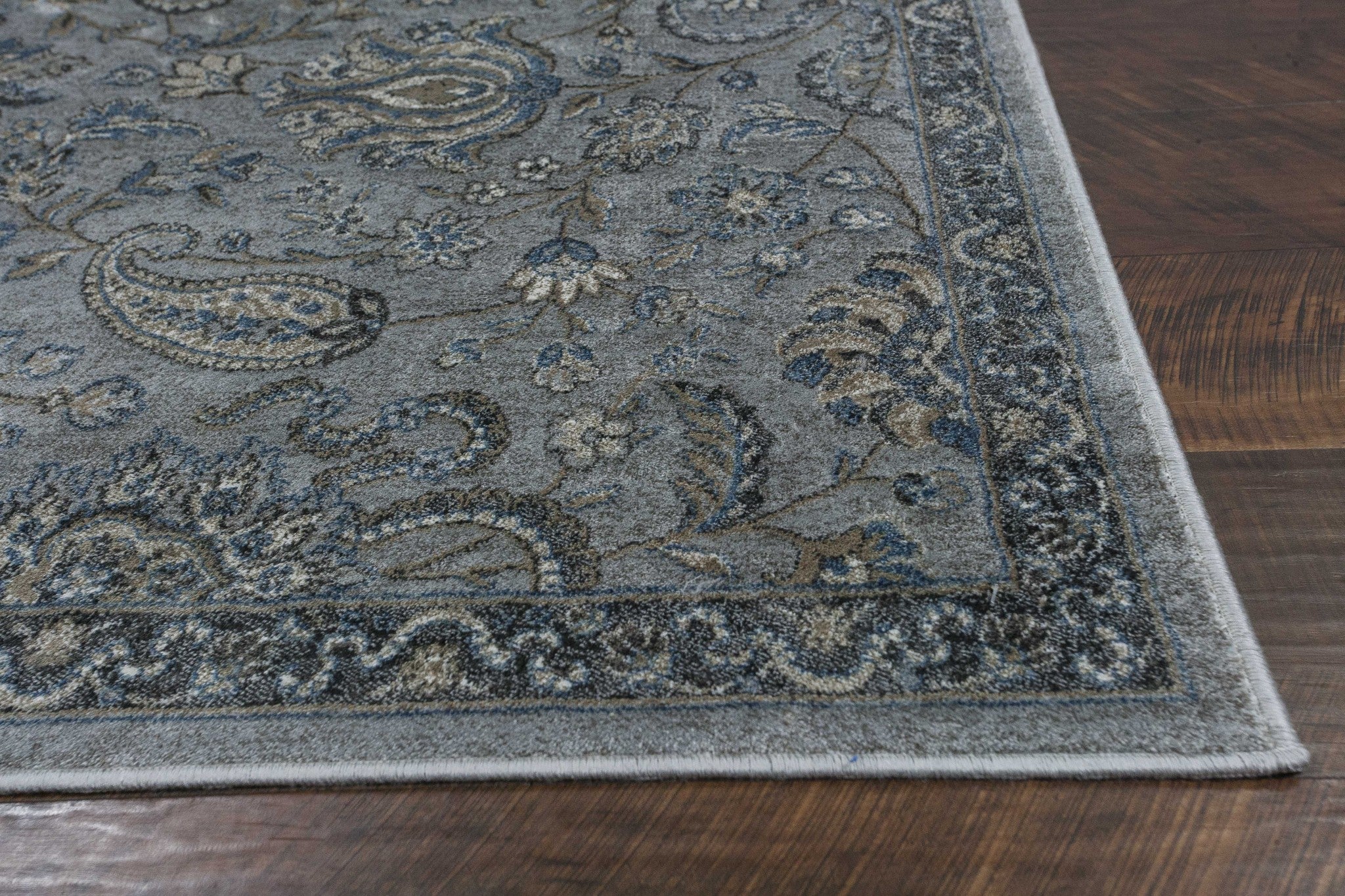 5' x 7'  Viscose Silver or  Blue Area Rug
