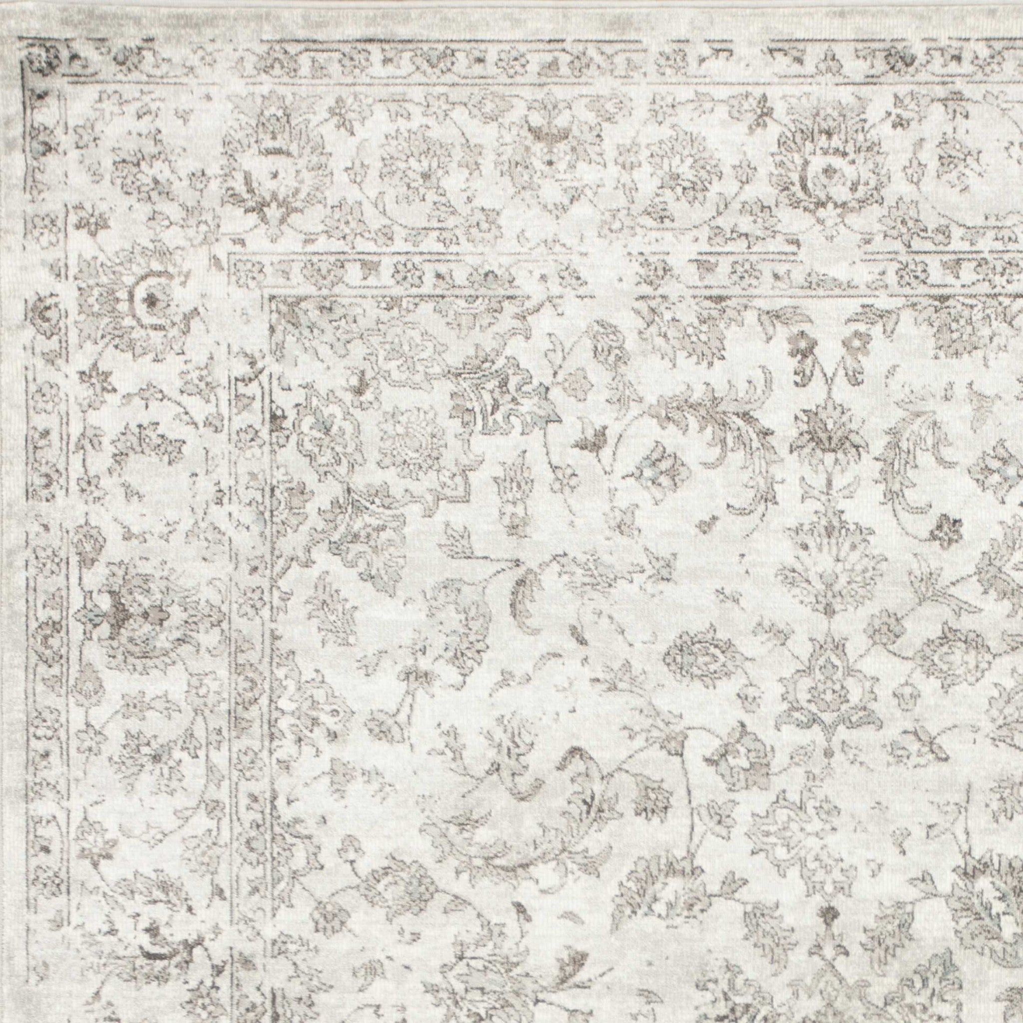 5' x 7'  Viscose Silver Area Rug