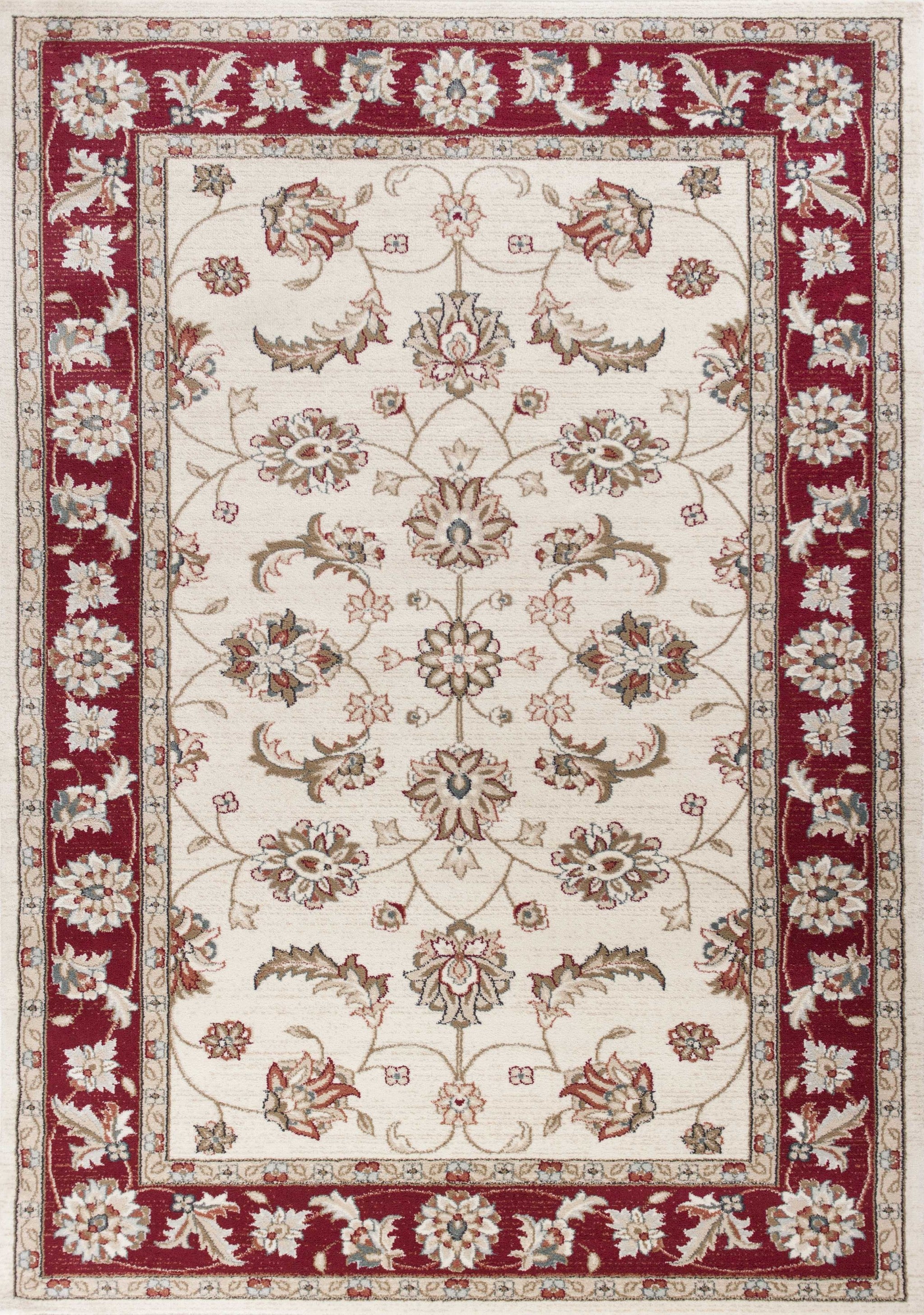 7' x 9'  Polypropylene Ivory or Red Area Rug