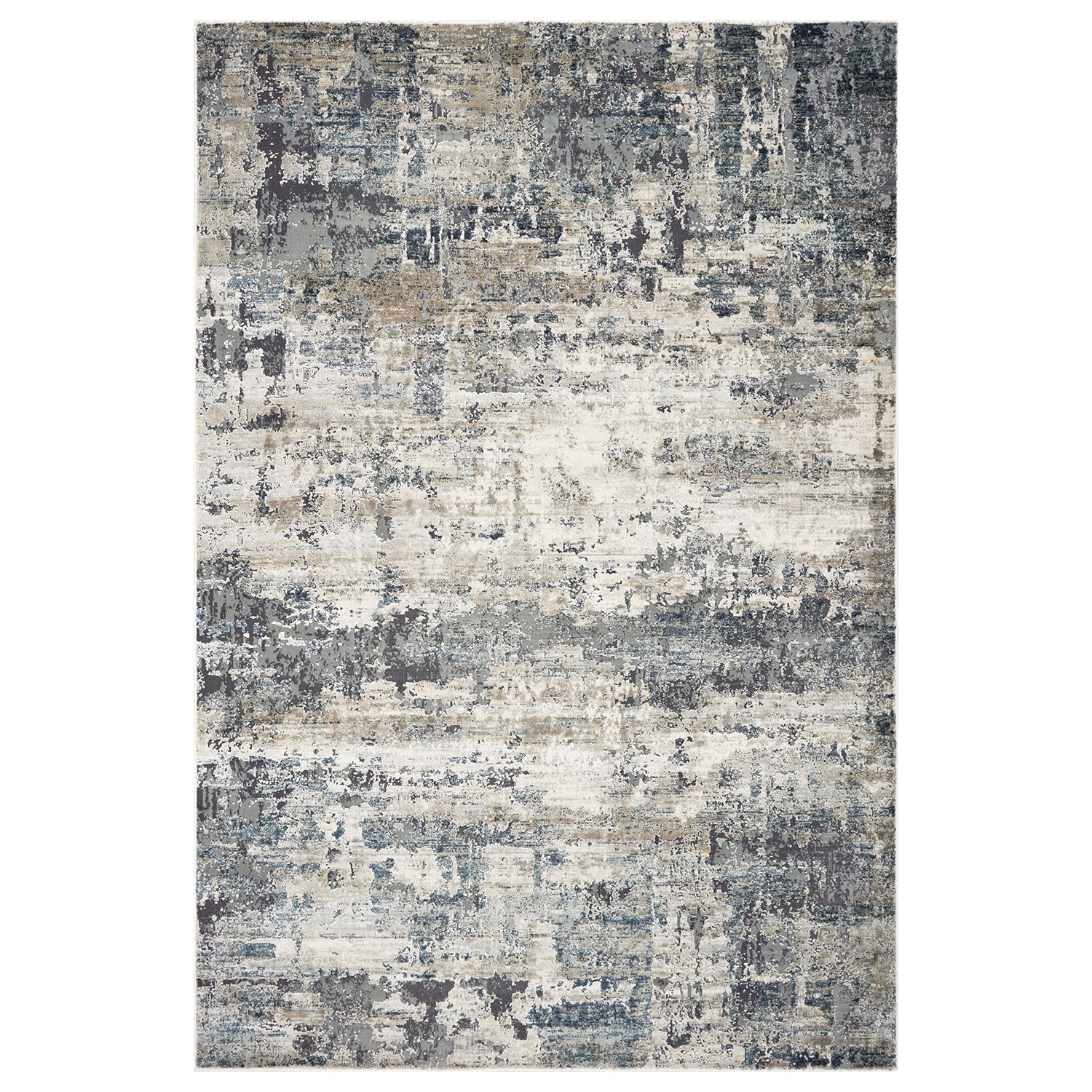 5 x 7  Polyester Ivoryor Teal Area Rug