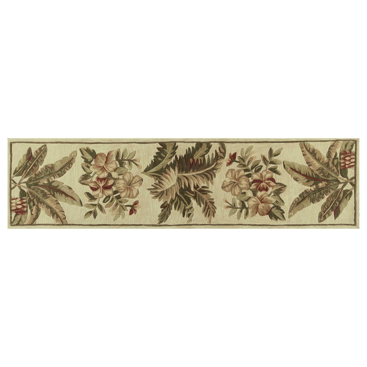 2' x 10' Runner Wool Ivory  Area Rug