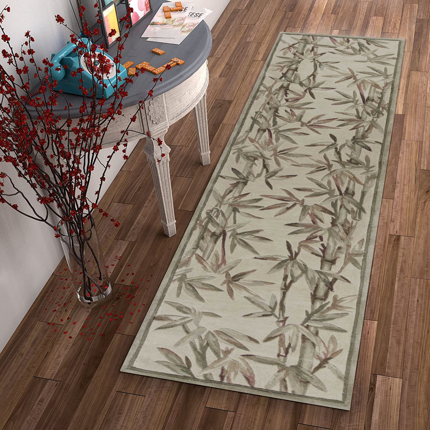 2' x 10' Runner Wool Ivory  Area Rug