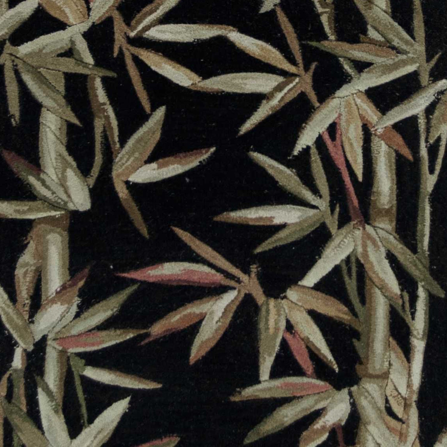 2' x 10' Runner Wool Black Area Rug