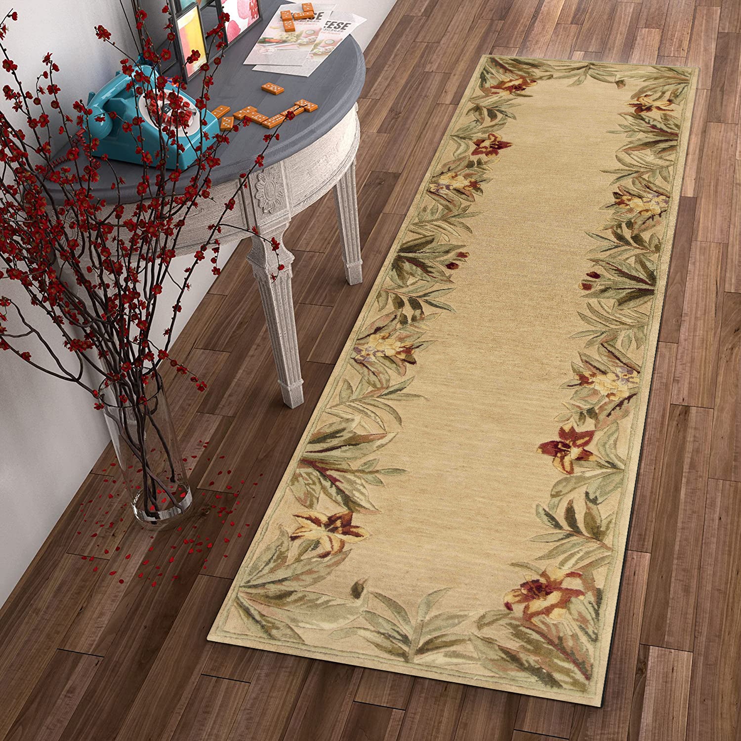 2' x 10' Runner Wool Ivory  Area Rug
