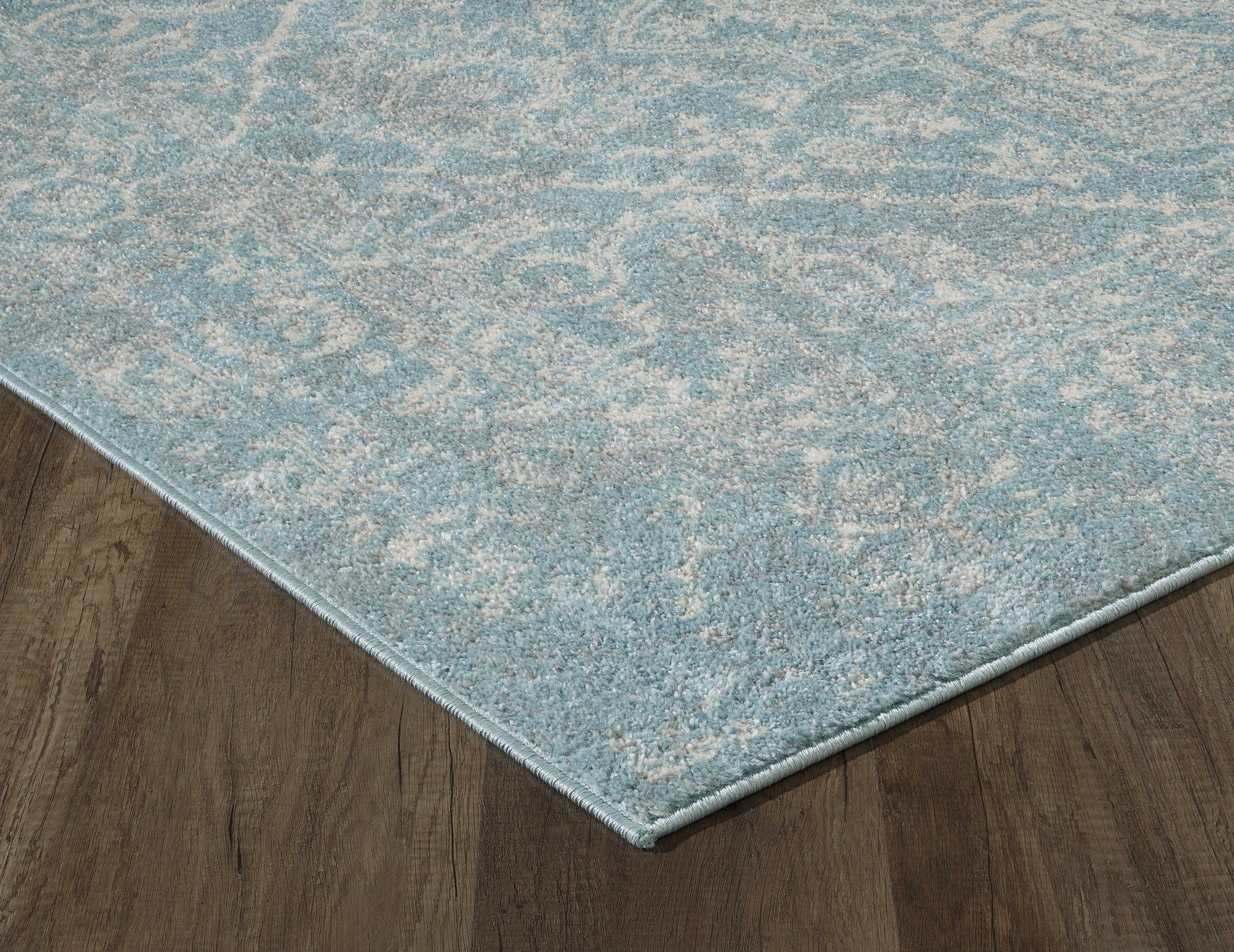 5' Round  Polyester Seafoam Area Rug