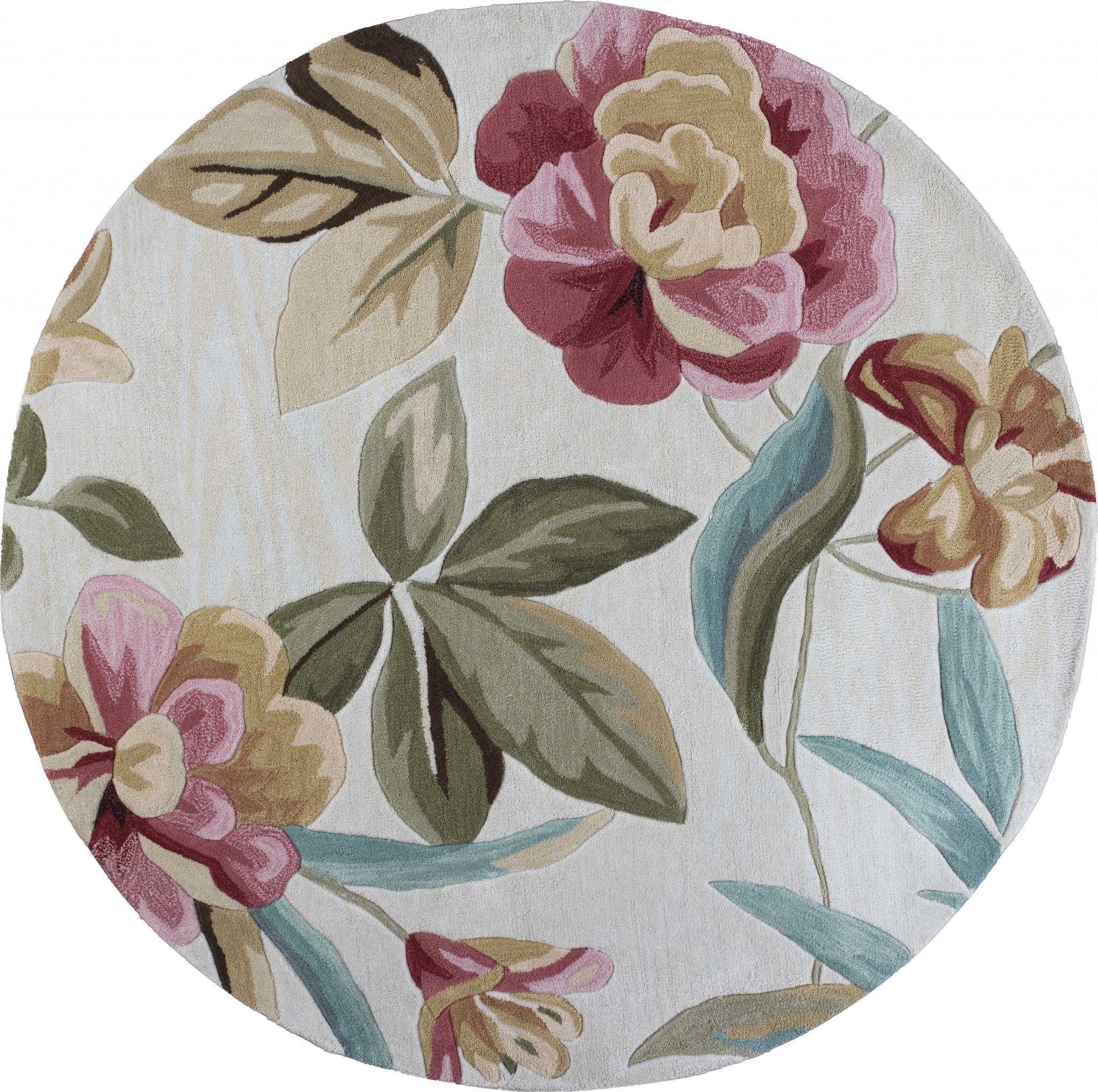 5' Round  Polyester Sand Area Rug