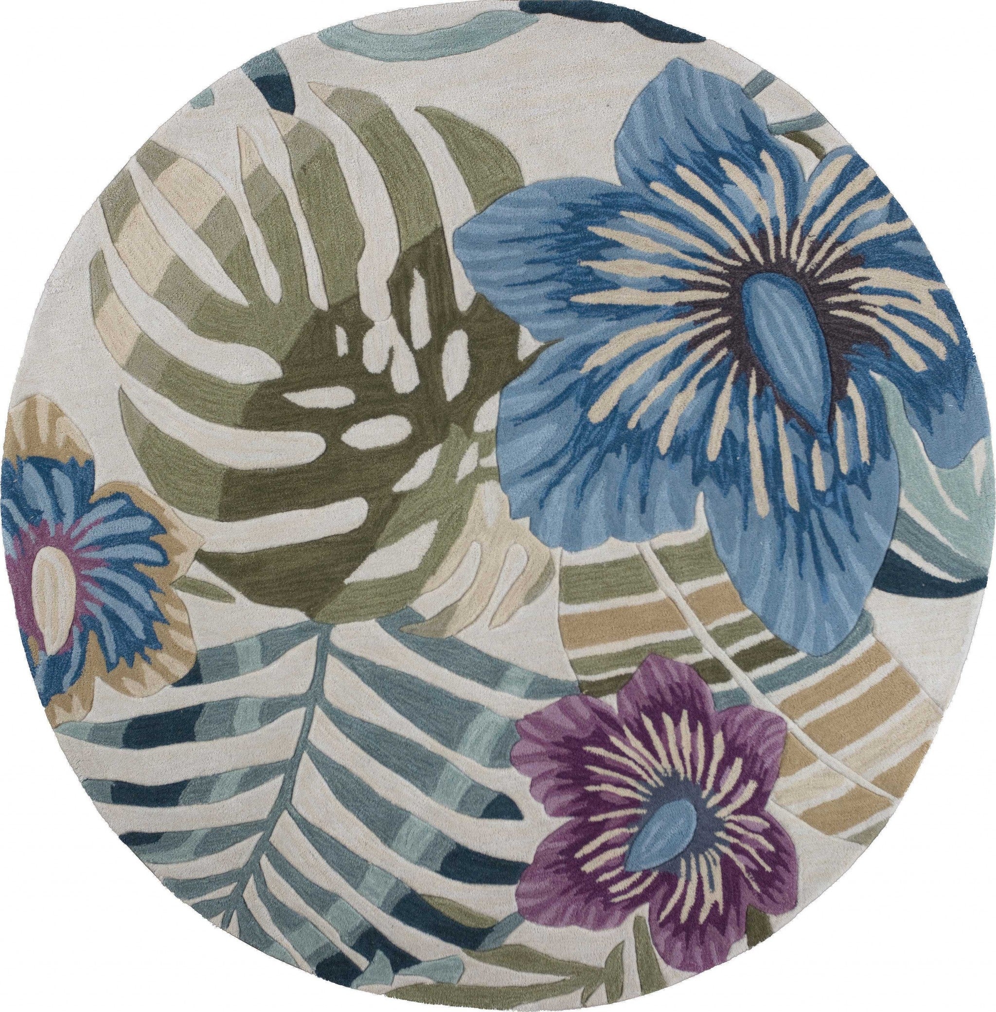 5' Round  Polyester Sand Area Rug