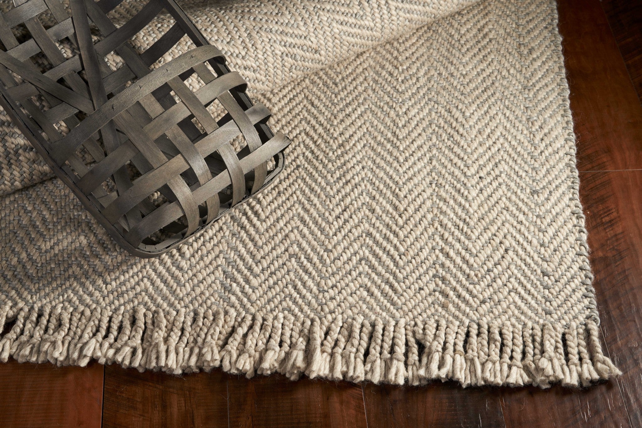 5 x 8  Wool Oatmeal Area Rug