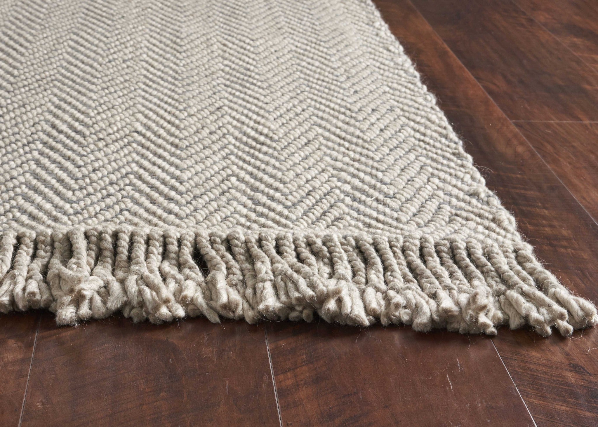 5 x 8  Wool Oatmeal Area Rug