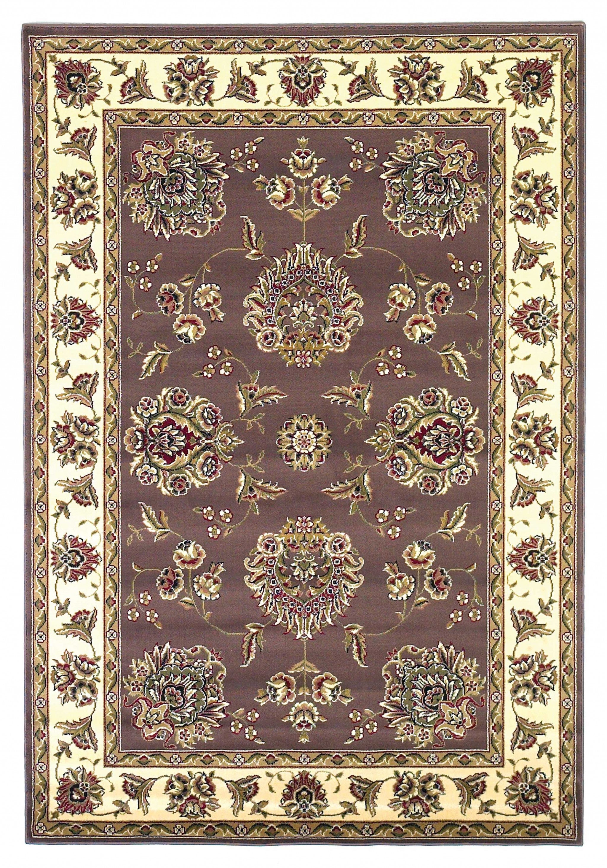 20" x 31" Polypropylene Plum or  Ivory  Area Rug
