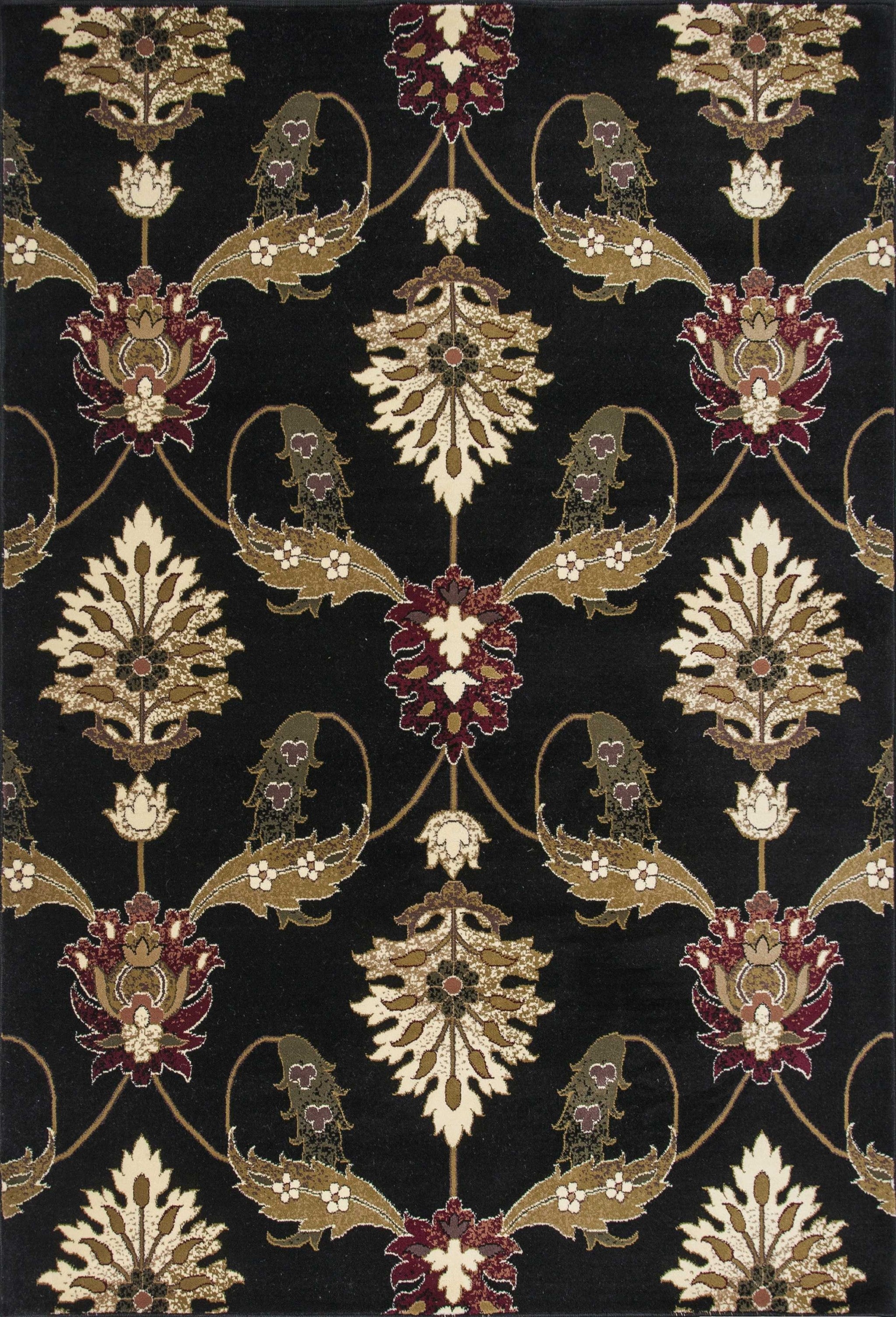 20" x 31" Polypropylene Black Area Rug