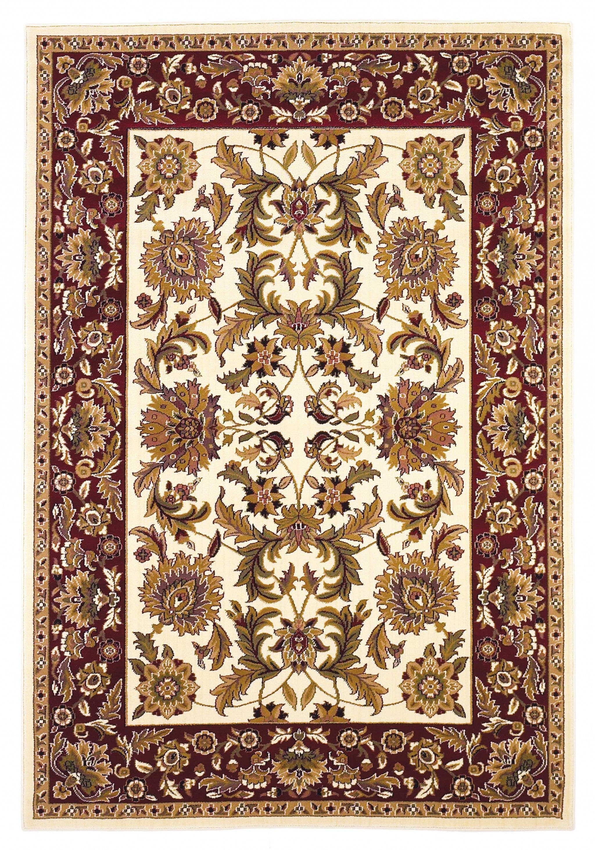 20" x 31" Polypropylene Ivory or Red Area Rug