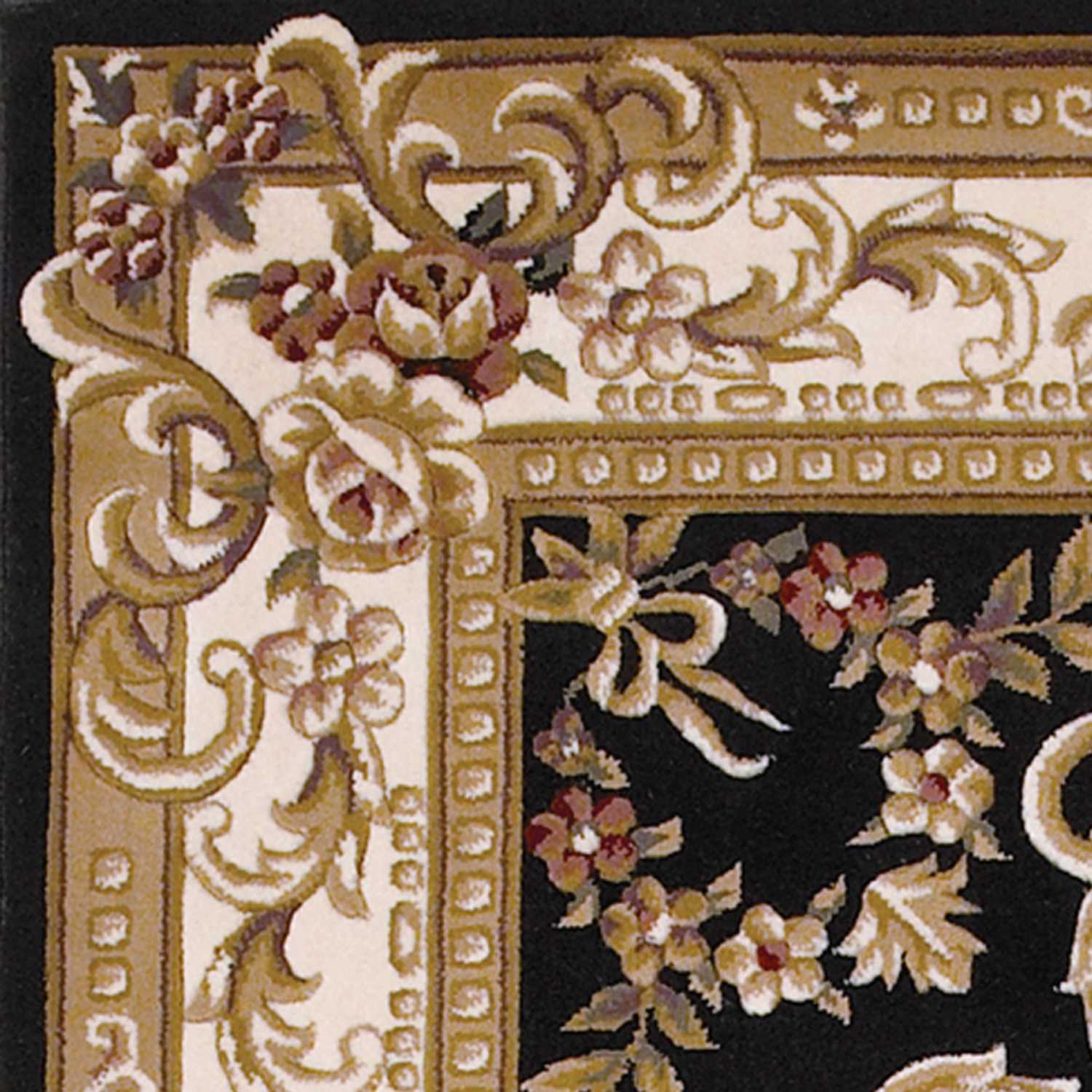 20" x 31" Polypropylene Blackor Ivory Area Rug