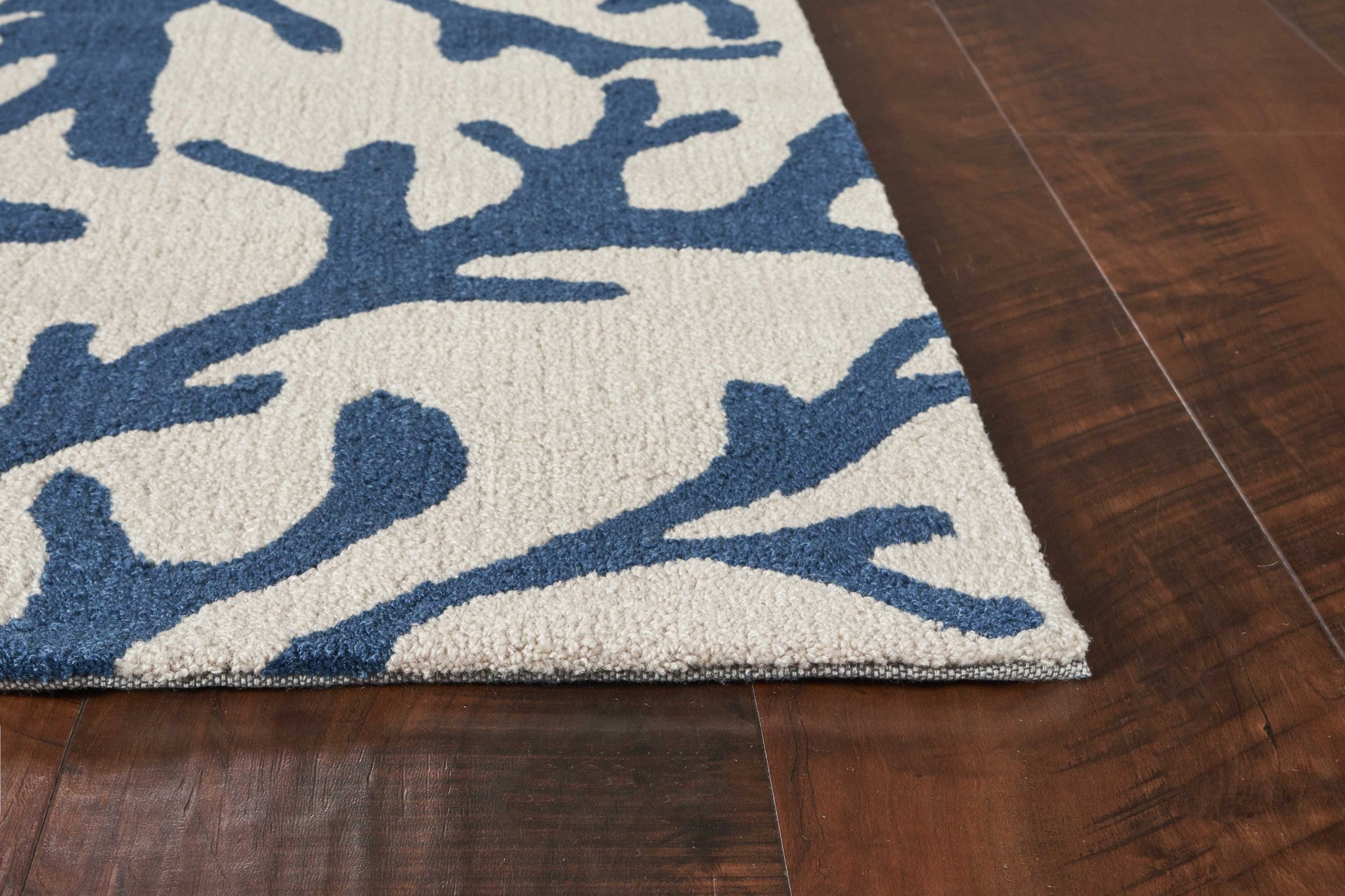 20" x 30" Polyester Ivory or Blue Area Rug