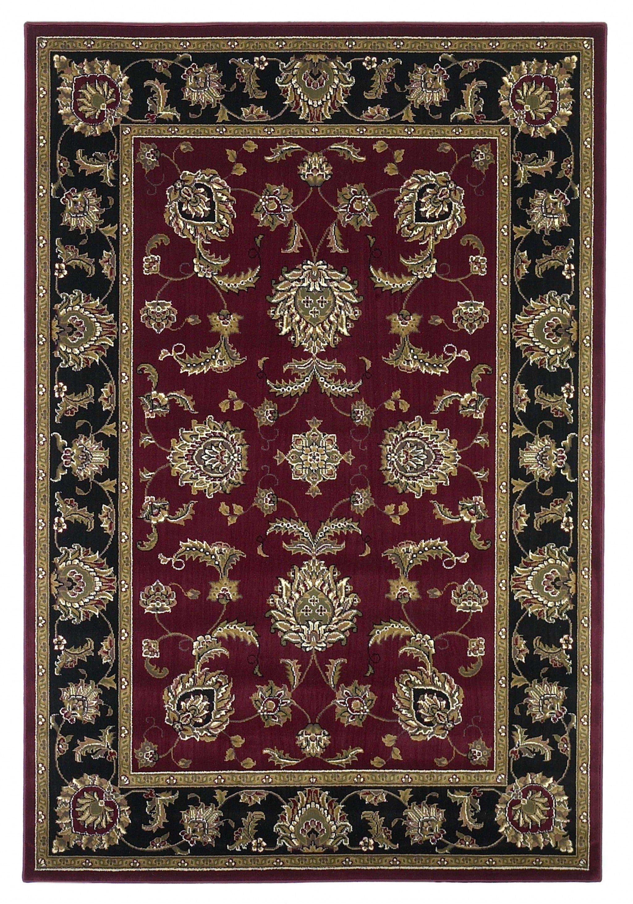 2' x 3' Polypropylene Red or Black Area Rug