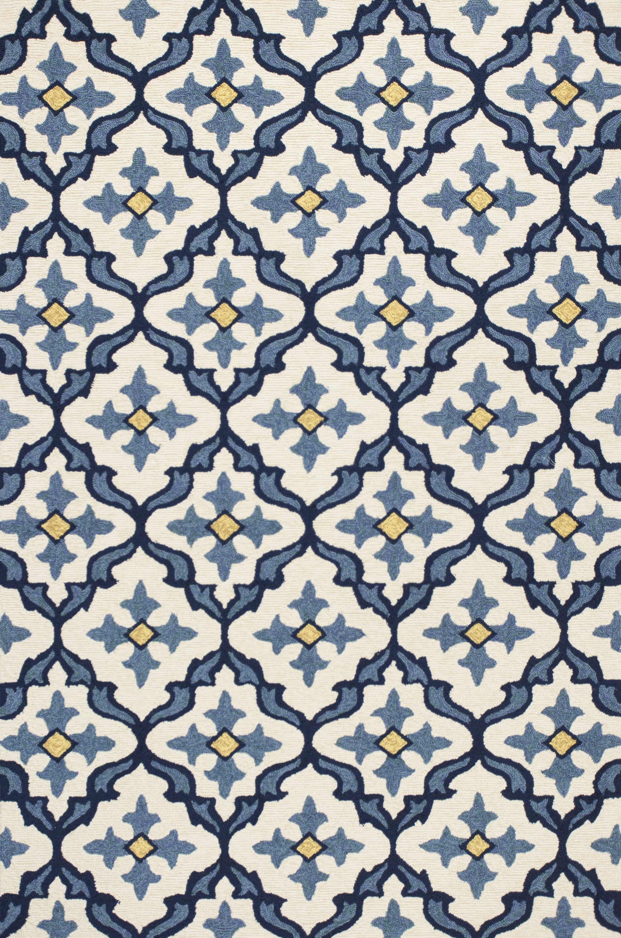 2' x 3' UV treated Polypropylene Ivory or Blue Area Rug