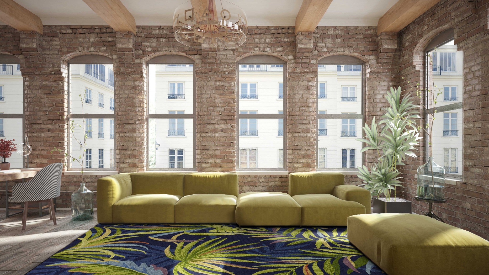 2' x 3' UV treated Polypropylene Ink Blue Area Rug