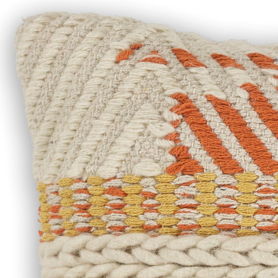 Casual Square Chunky Knit Spice Wool Pillow
