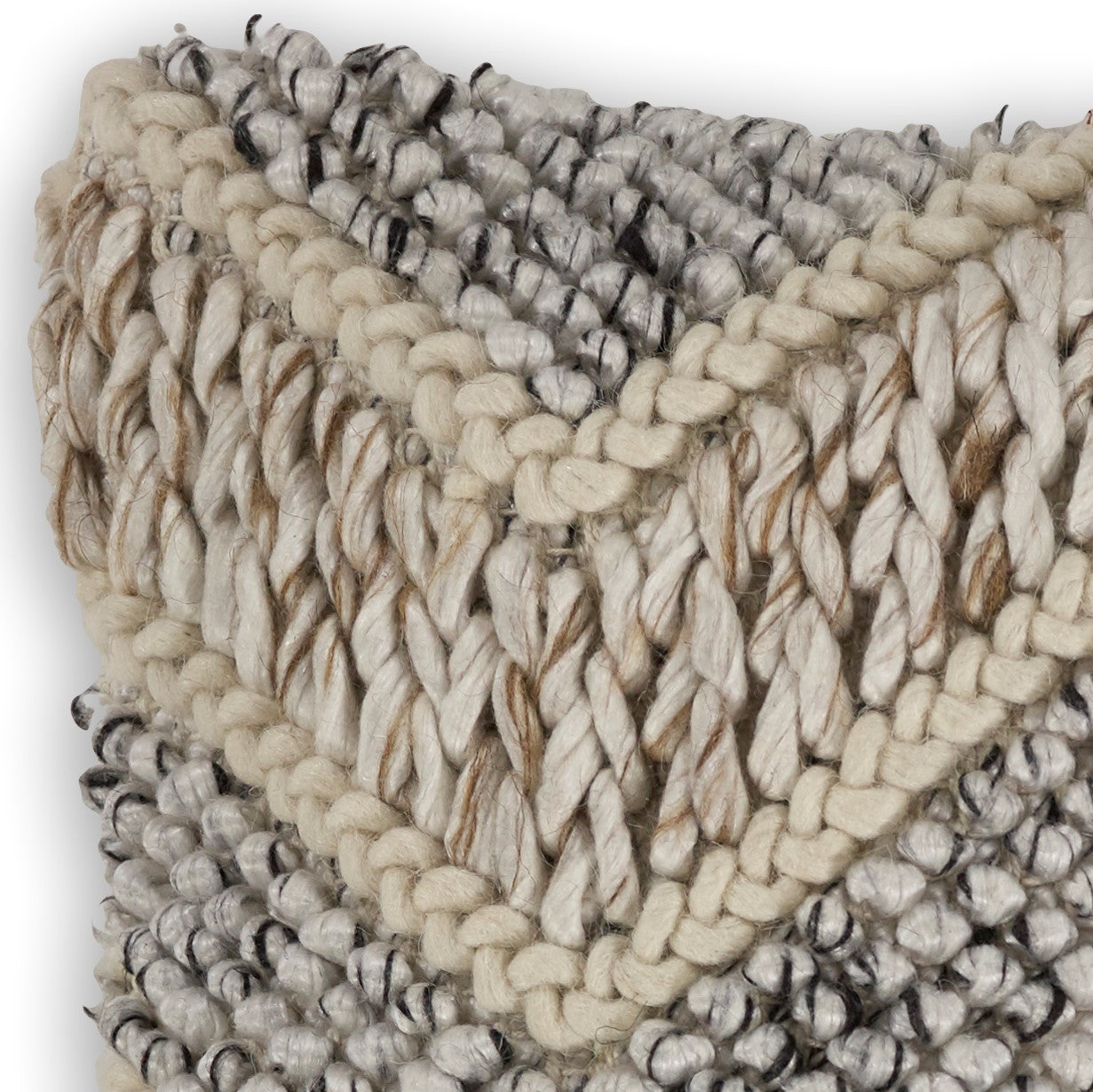 Square Chunky Knit Grey Chevron Accent Pillow