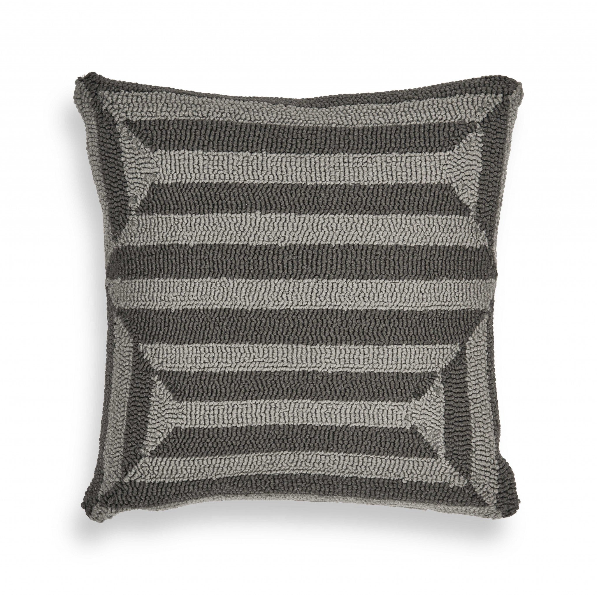 Casual Square Charcoal Weave Accent Pillow
