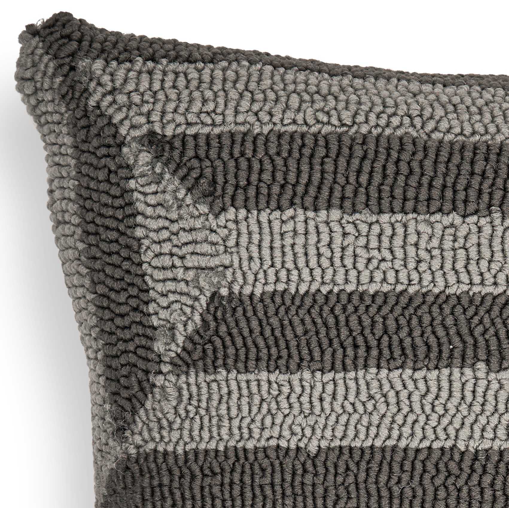 Casual Square Charcoal Weave Accent Pillow