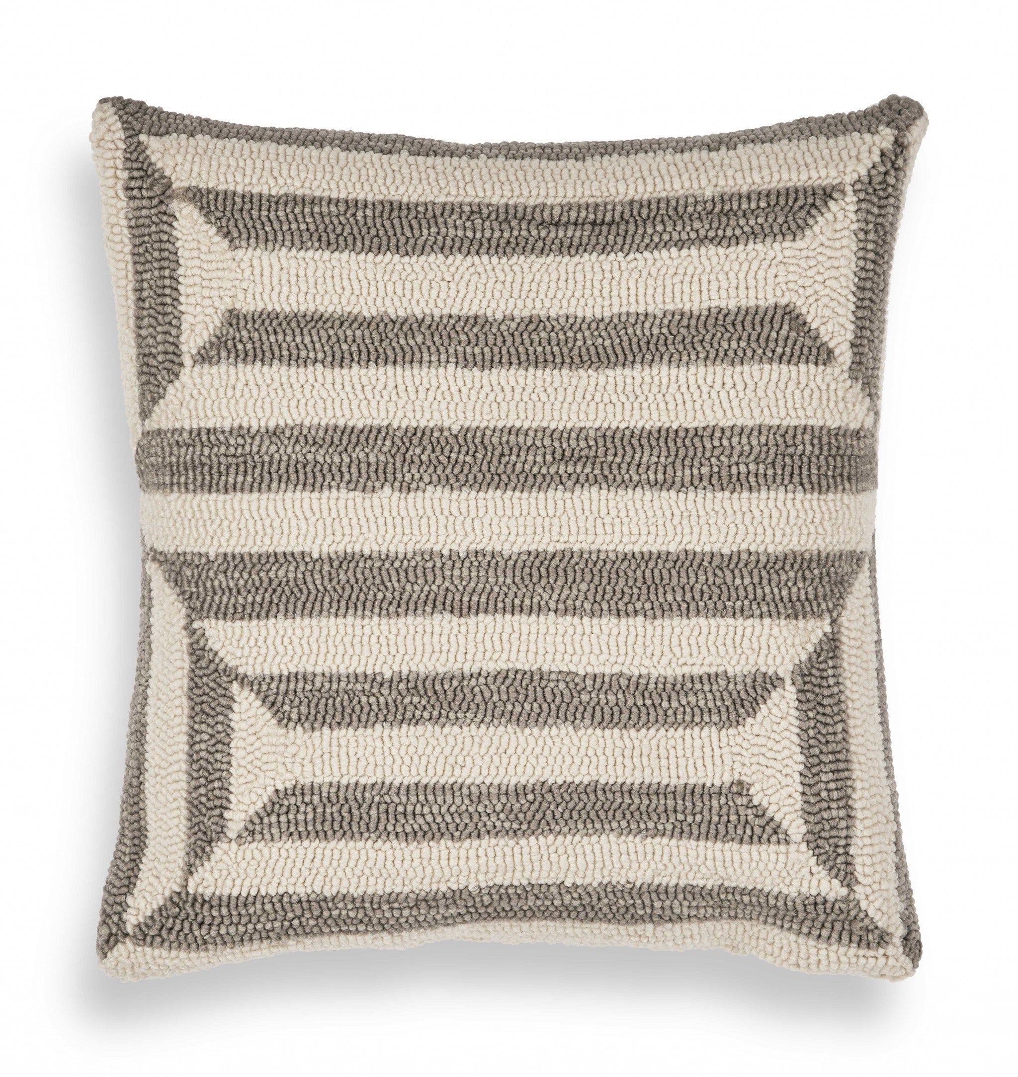 Casual Square Oatmeal Stripe Accent Pillow