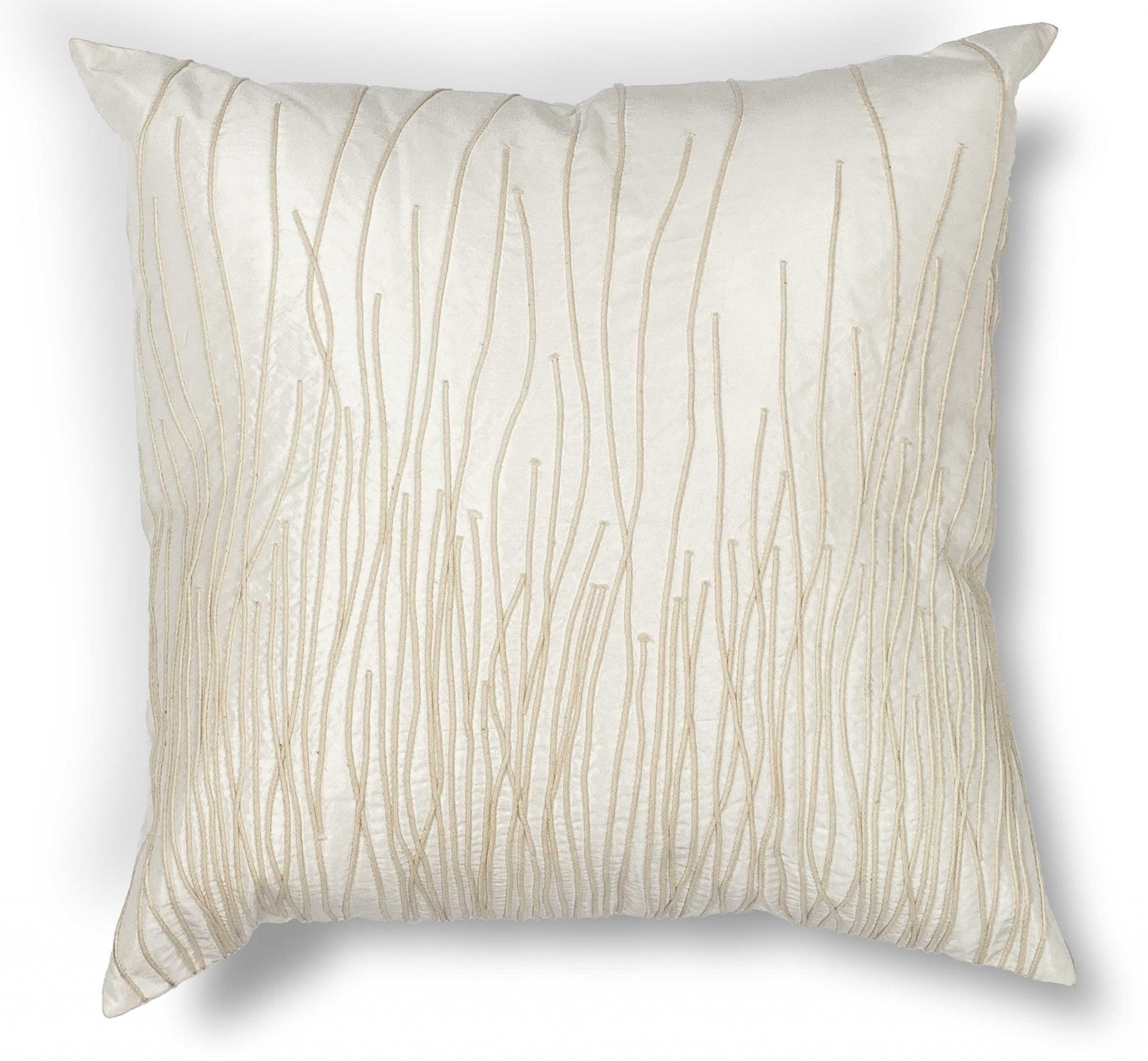 Modern square Ivory and Taupe Abstract Accent Pillow