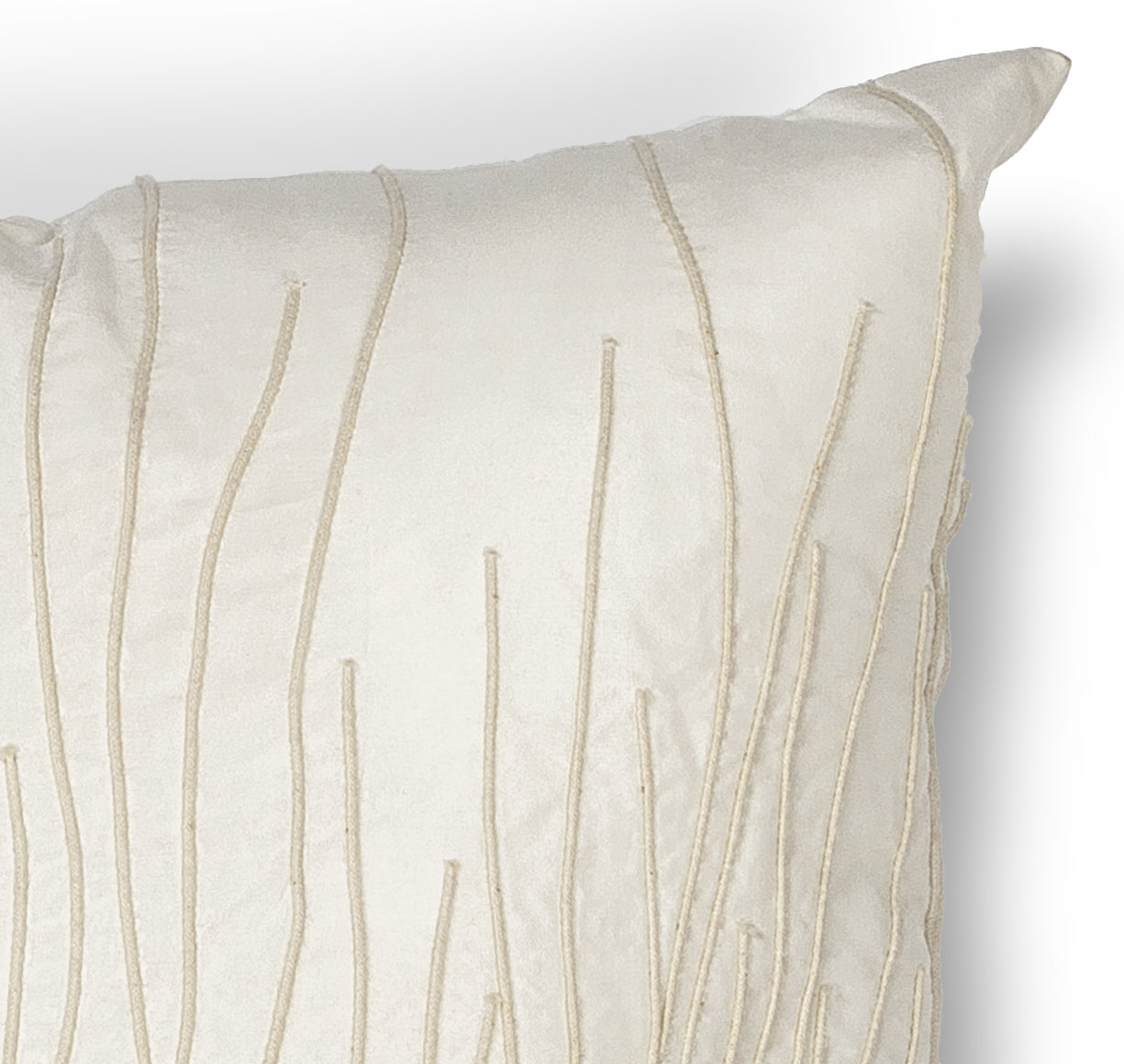Modern square Ivory and Taupe Abstract Accent Pillow