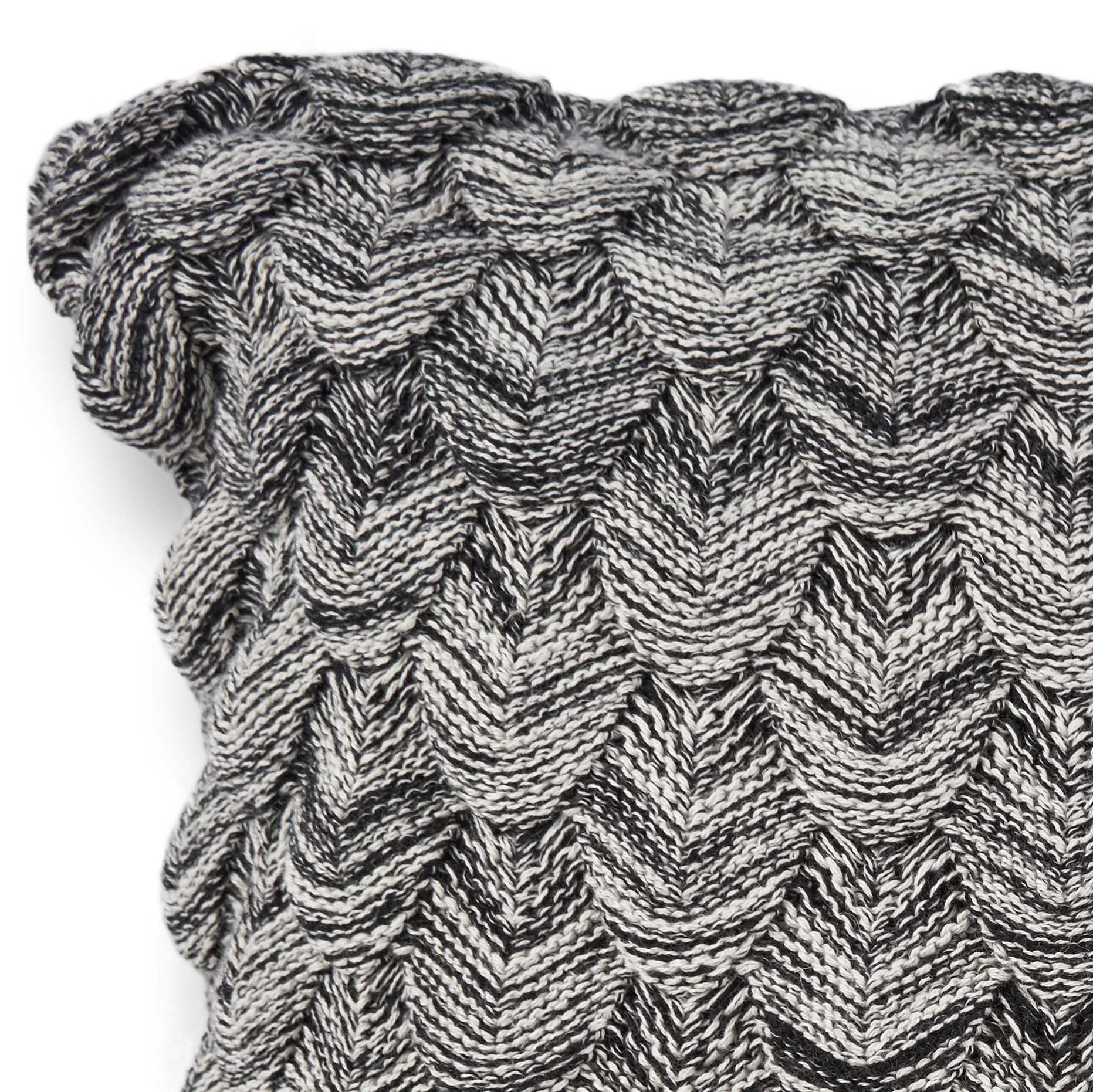 Casual Square Chunky Weave Black and White Pillow