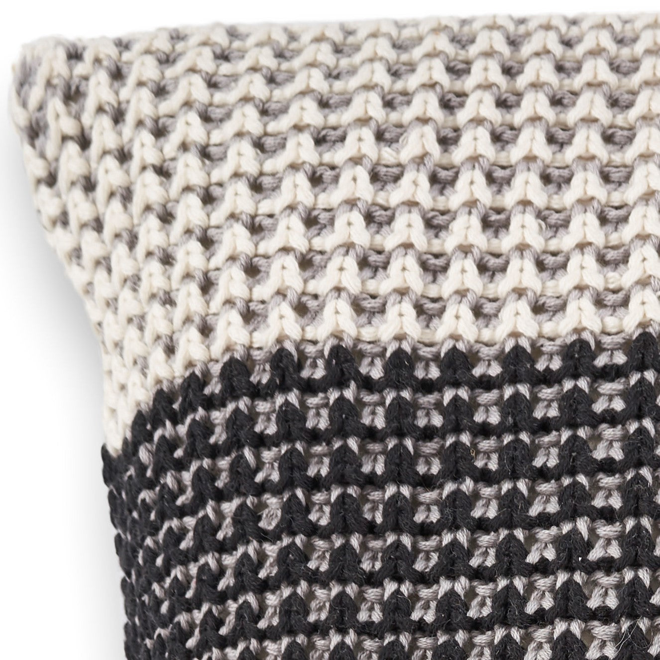 Casual Square Gray and Black Stripe Accent Pillow