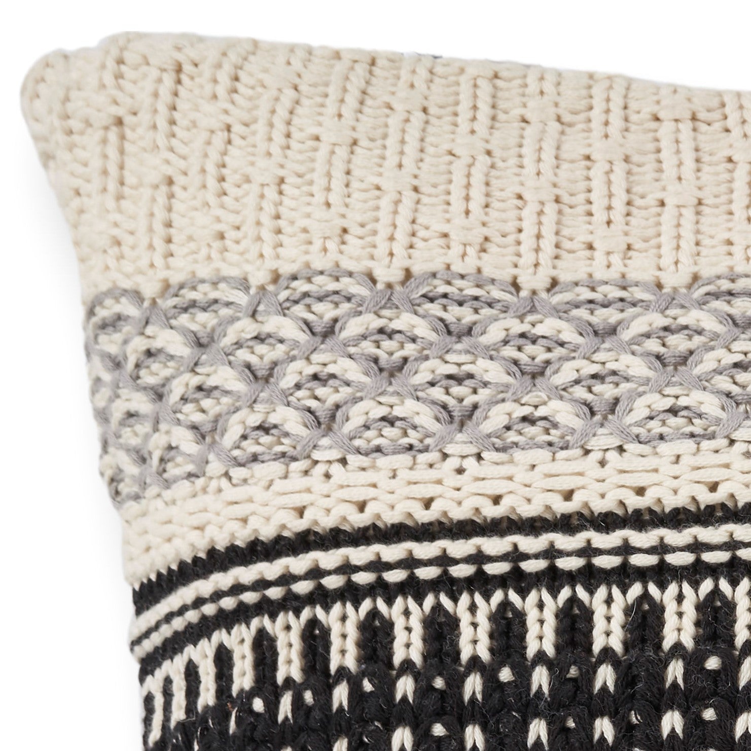 20" x 20" Cotton Ivory or Black Pillow