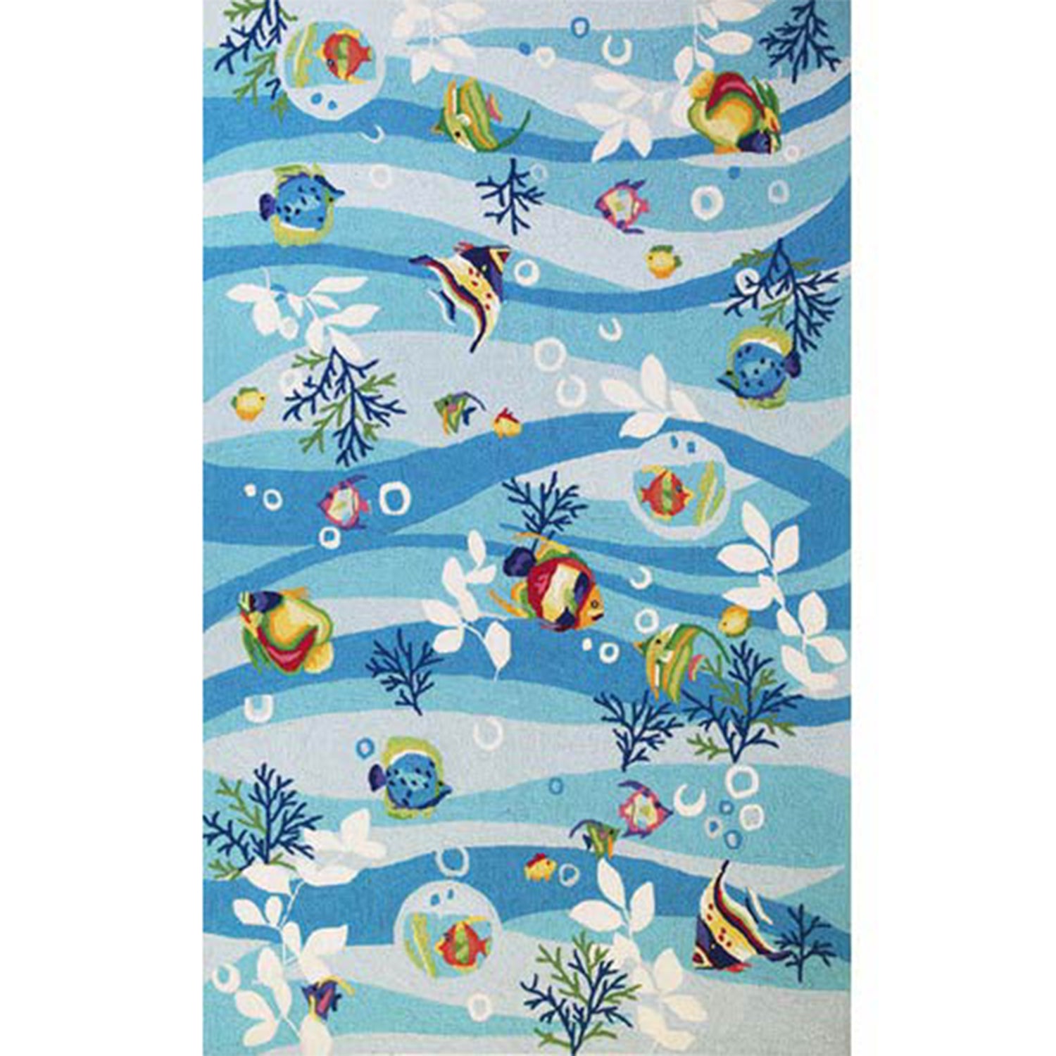 27" X 45" Polyester Blue Area Rug